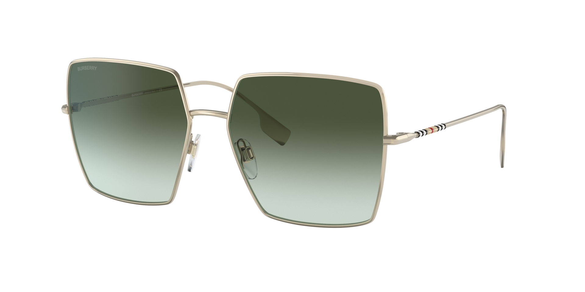 Burberry Femme Sunglass Daphne - Couleur du Monture Dor clair Couleur de Lentille Dgrad Vert 105 €