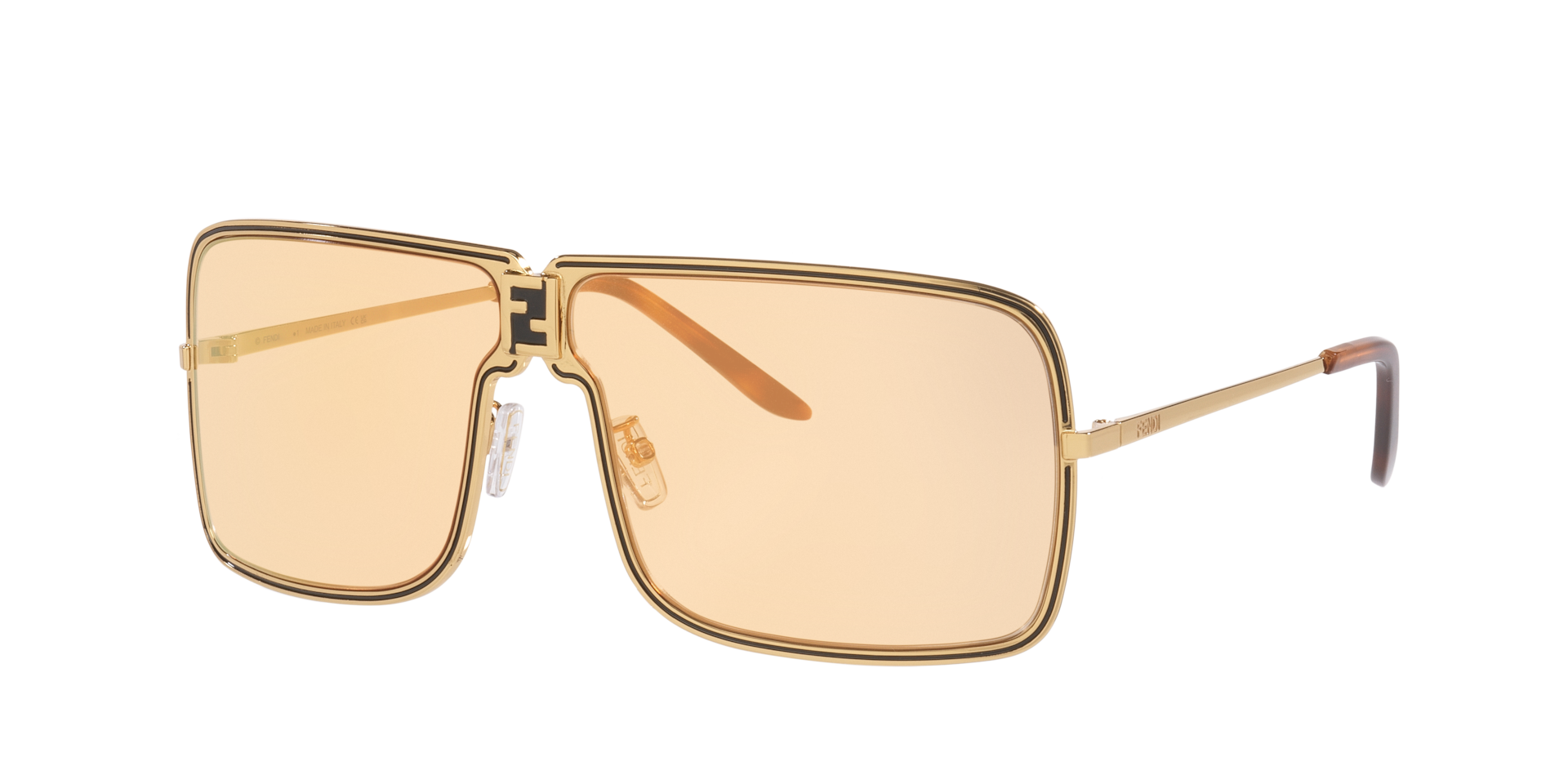 Fendi Unisex Sunglass Fendiness FE40195U - Couleur du Monture Or Couleur de Lentille Orange 336 €