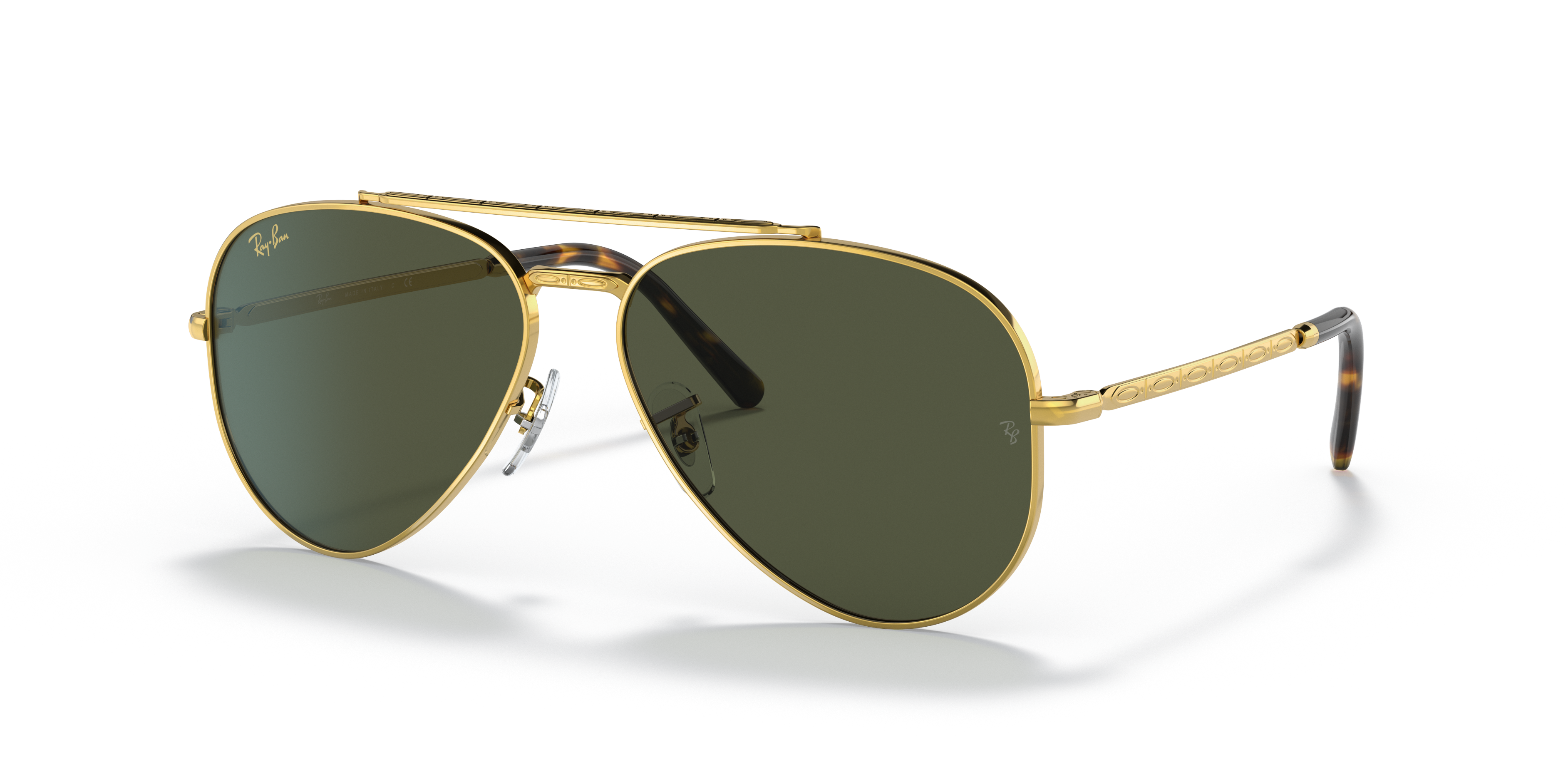 Ray-Ban New Aviator L (58 - 14) with Green lenses and Gold frame