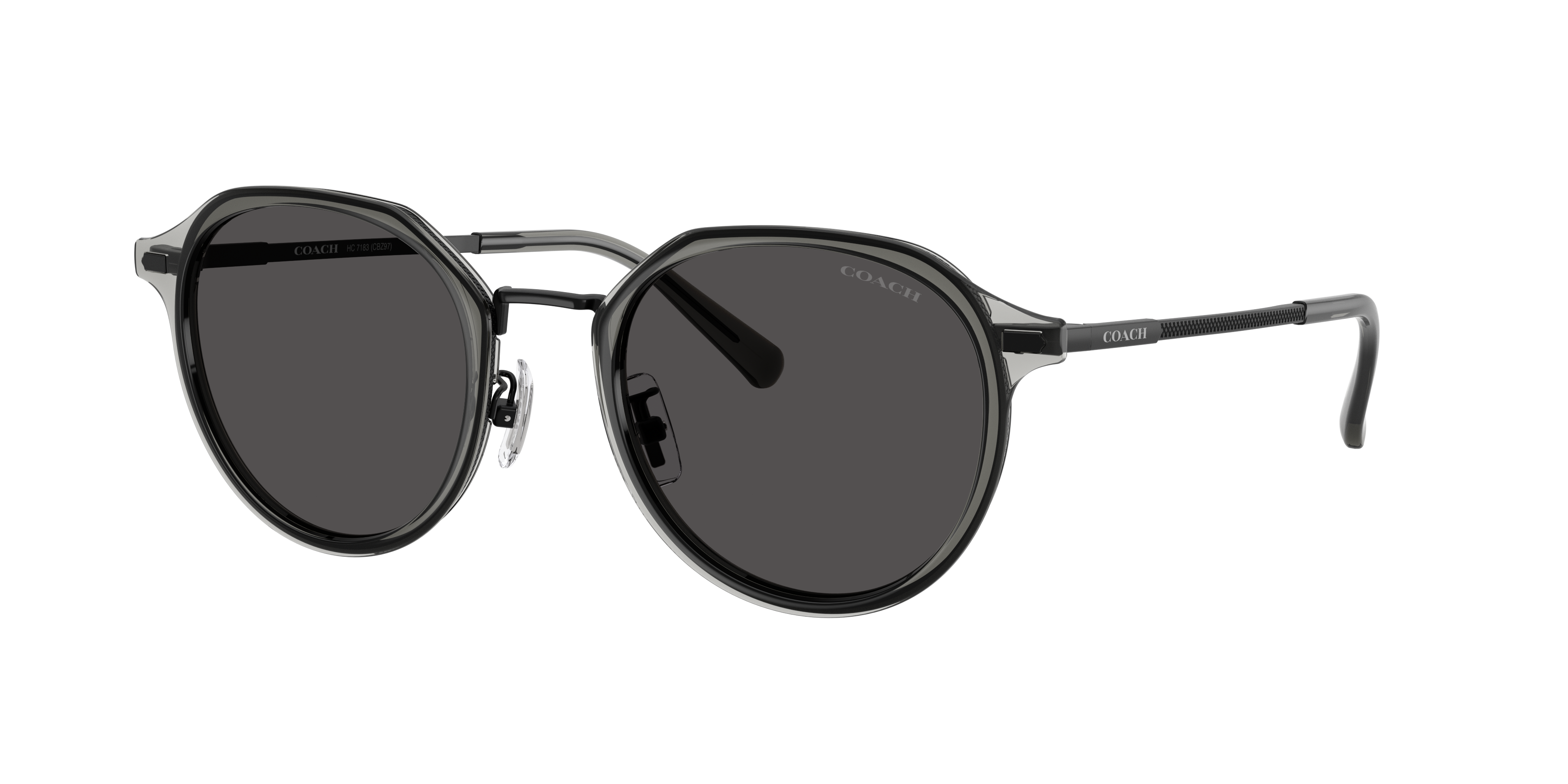 Coach Man Sunglass CBZ97 -  Frame color: Satin Black, Lens color: Grey Solid