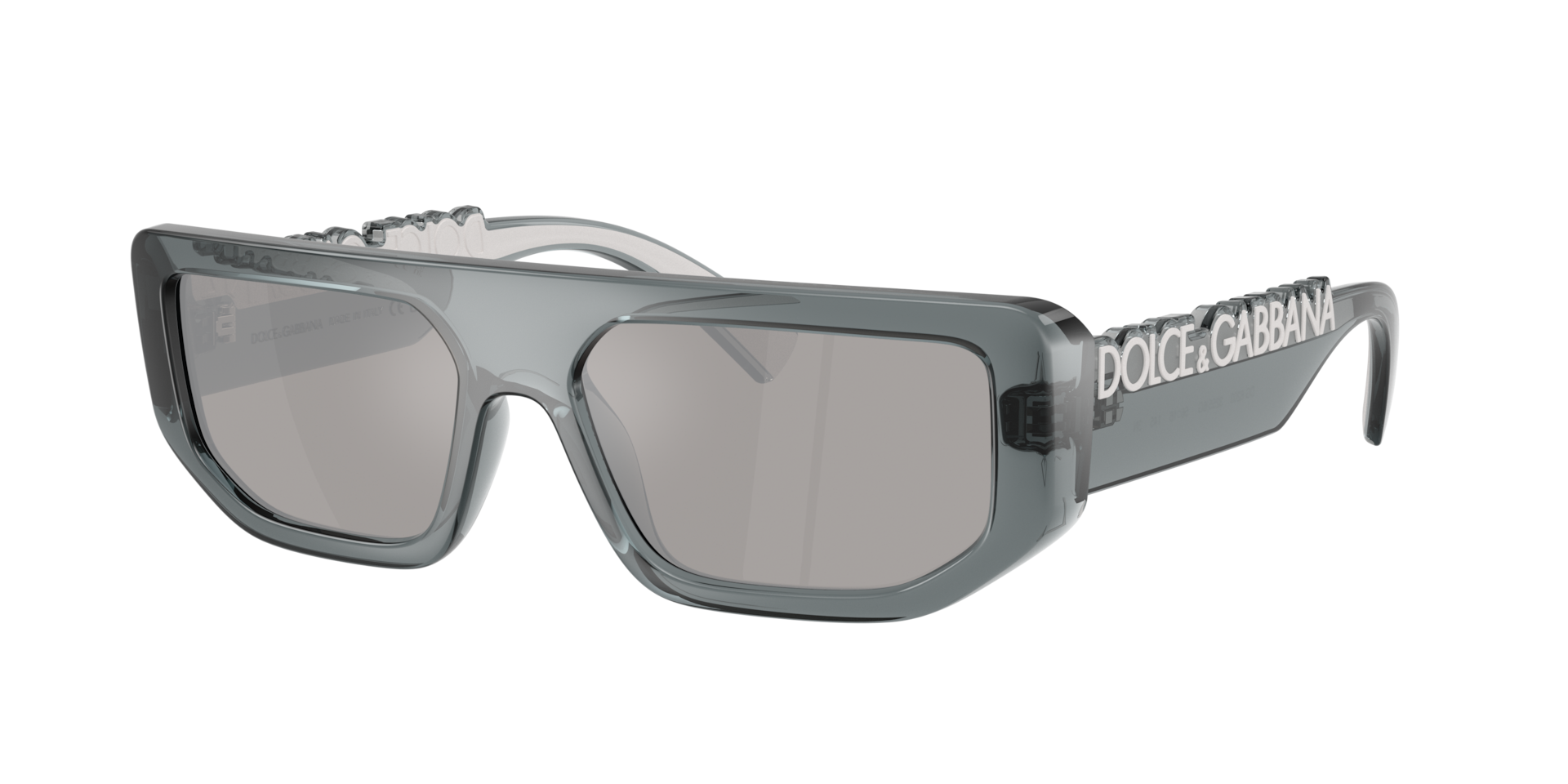 Dolce&Gabbana Unisex Sunglass DG6203 -  Frame color: Transparent Dark Grey, Lens color: Light Grey Mirror Silver