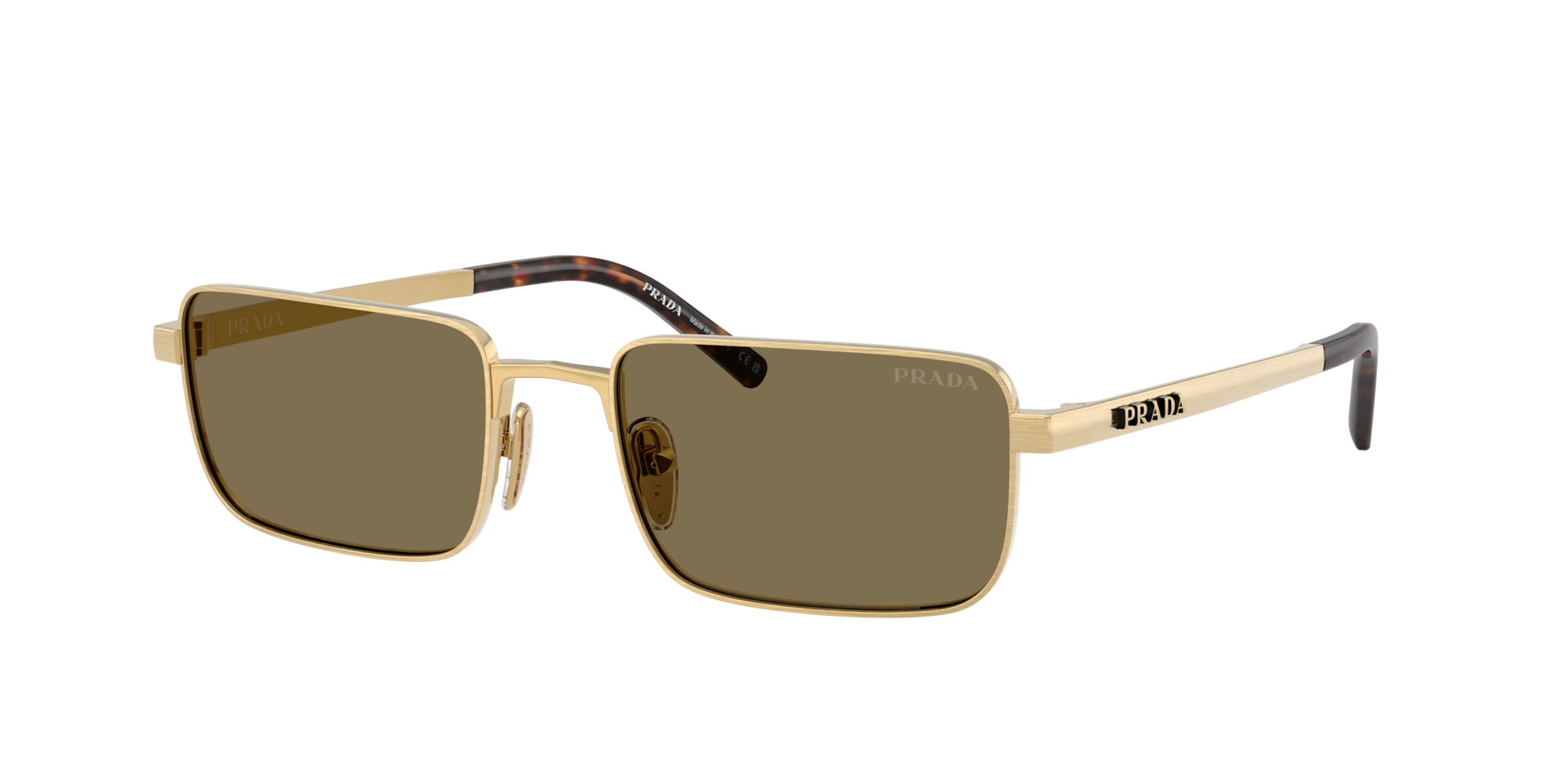 Prada Mann Sunglass PR D54S - Rahmenfarbe: Gold satiniert, Linsenfarbe: Hellbraun