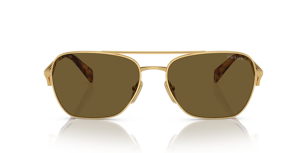 Prada PR A50S XXL (59 - 17) with Brown lenses and Gold frame