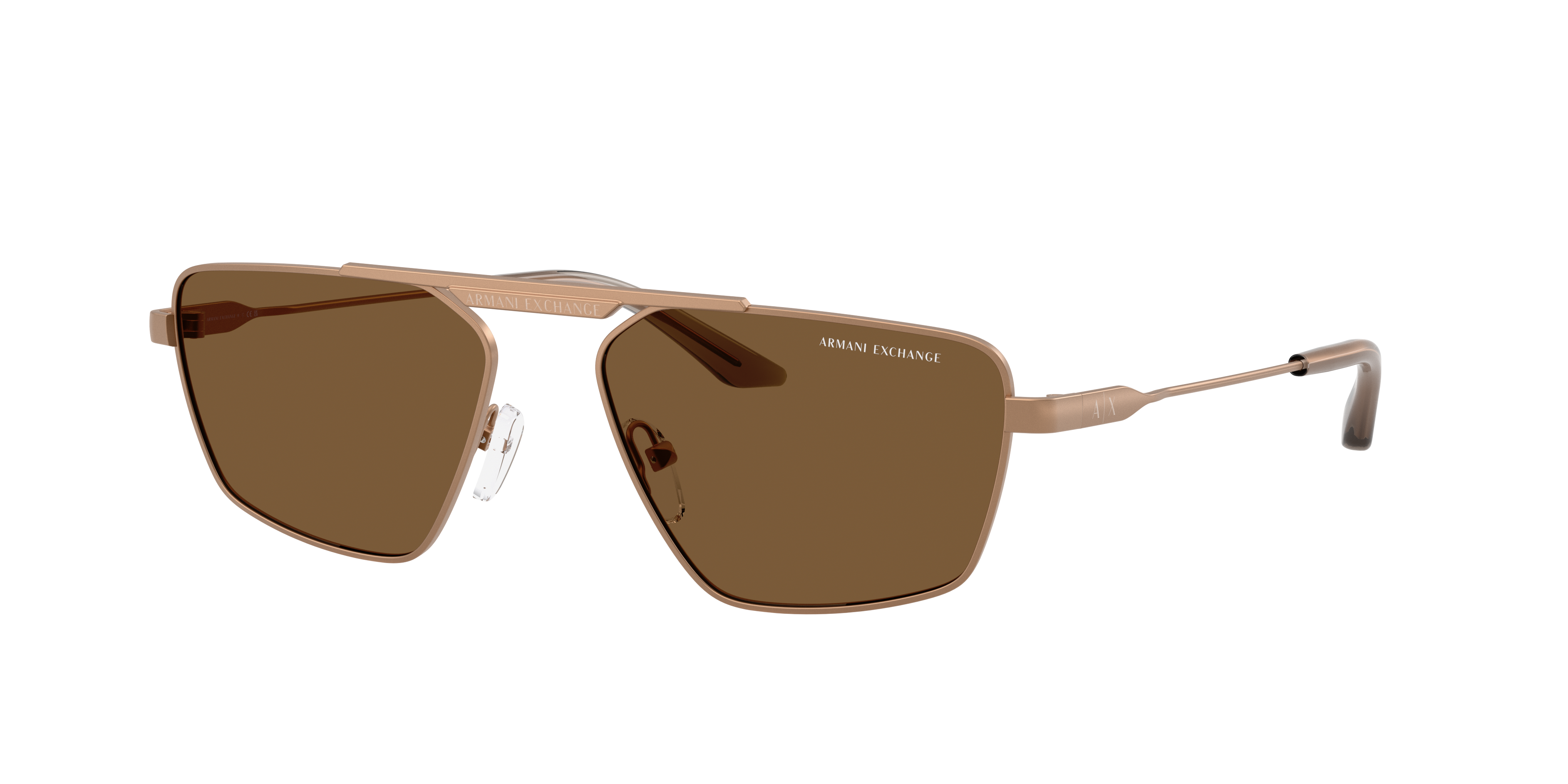Armani Exchange Unisex Sunglass AX2059S -  Frame color: Matte Rose Gold, Lens color: Brown