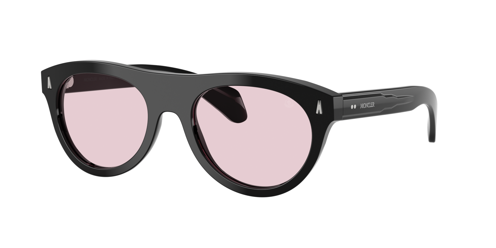 Moncler Unisex Sunglass Splash -  Frame color: Shiny Black, Lens color: Pink