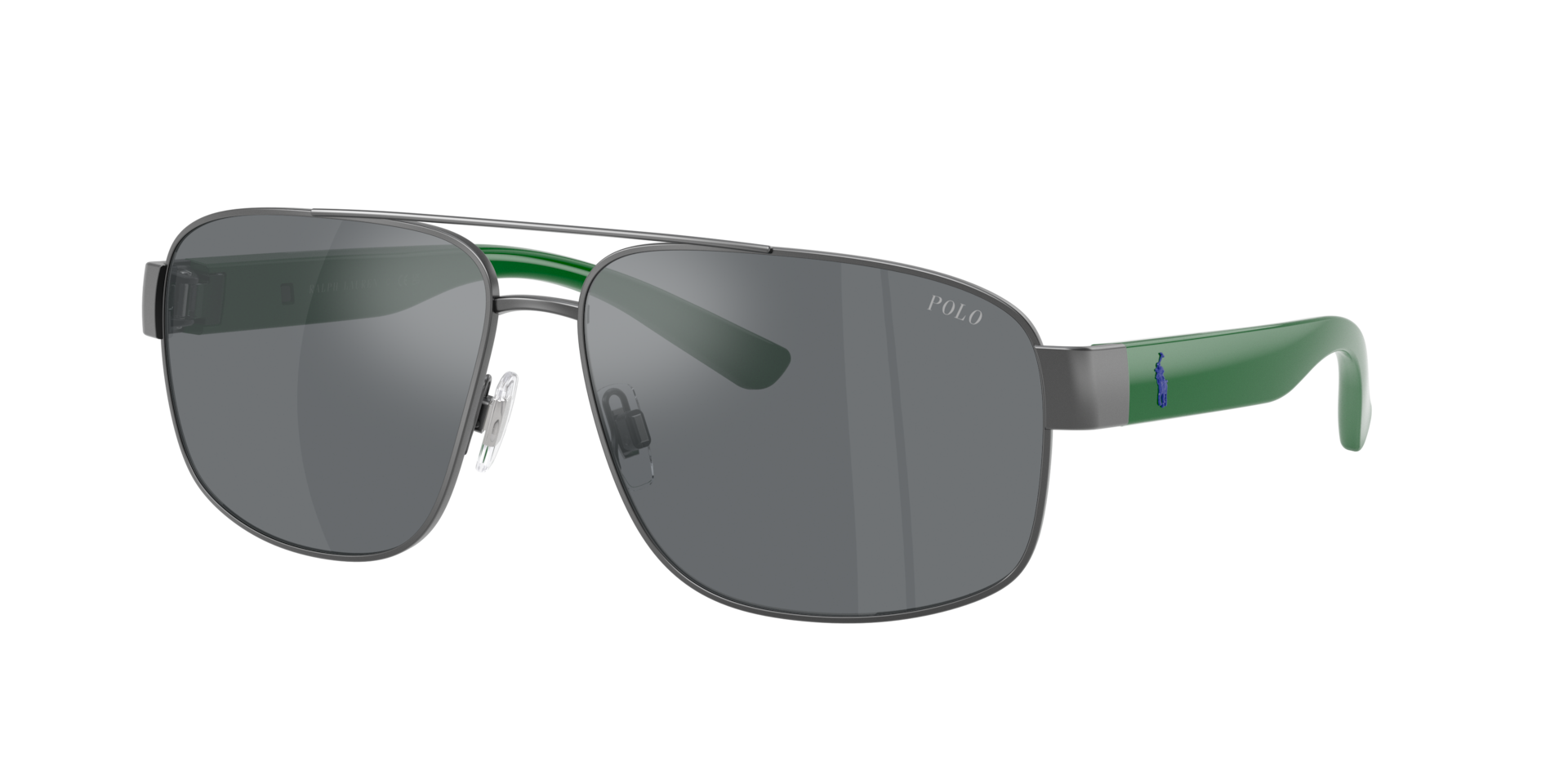Polo Ralph Lauren Man Sunglass PH3156 -  Frame color: Semi Shiny Dark Gunmetal, Lens color: Mirror Light Grey