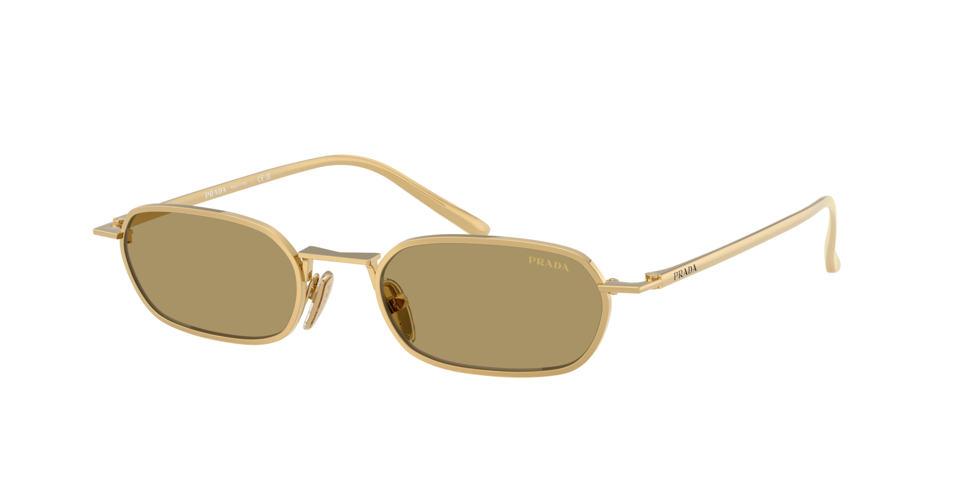 Prada Woman Sunglass PR D58S -  Frame color: Gold, Lens color: Green Olive
