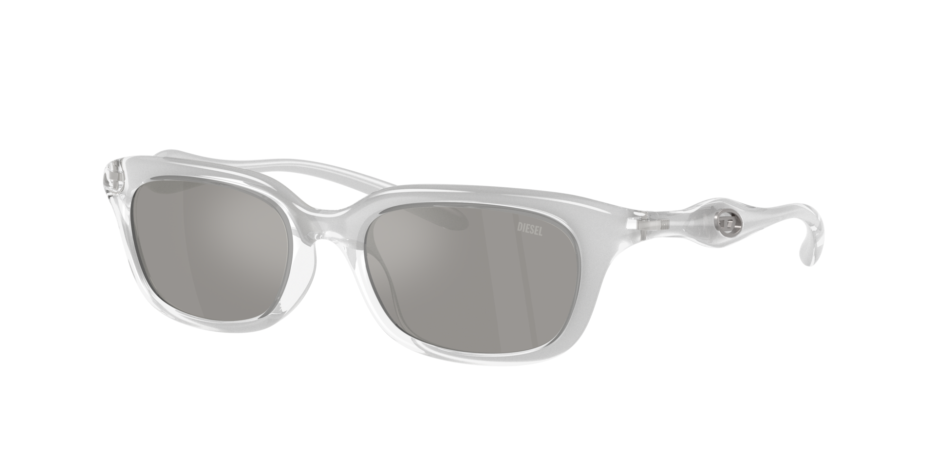 Diesel Unisex Sunglass DL3013U - Couleur du Monture Metallic Crystal Couleur de Lentille Gris clair Effet miroir Agent 150 €