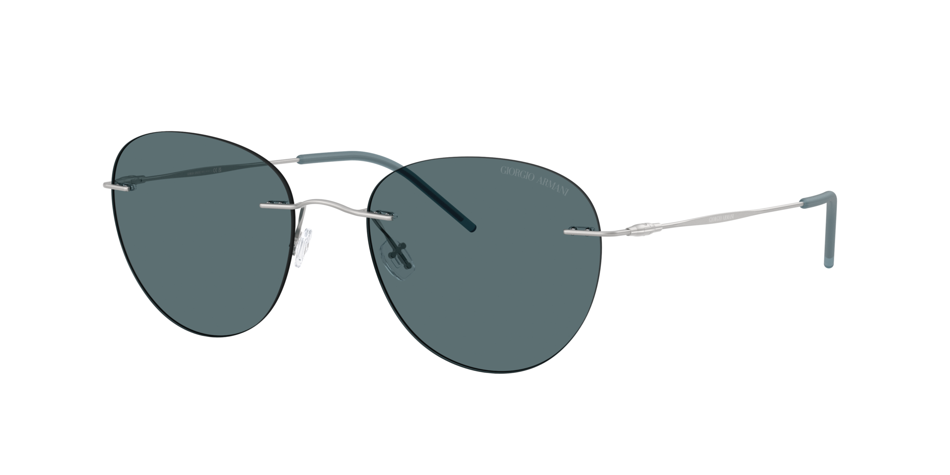 Giorgio Armani Man Sunglass AR6182 -  Frame color: Matte Silver, Lens color: Dark Grey