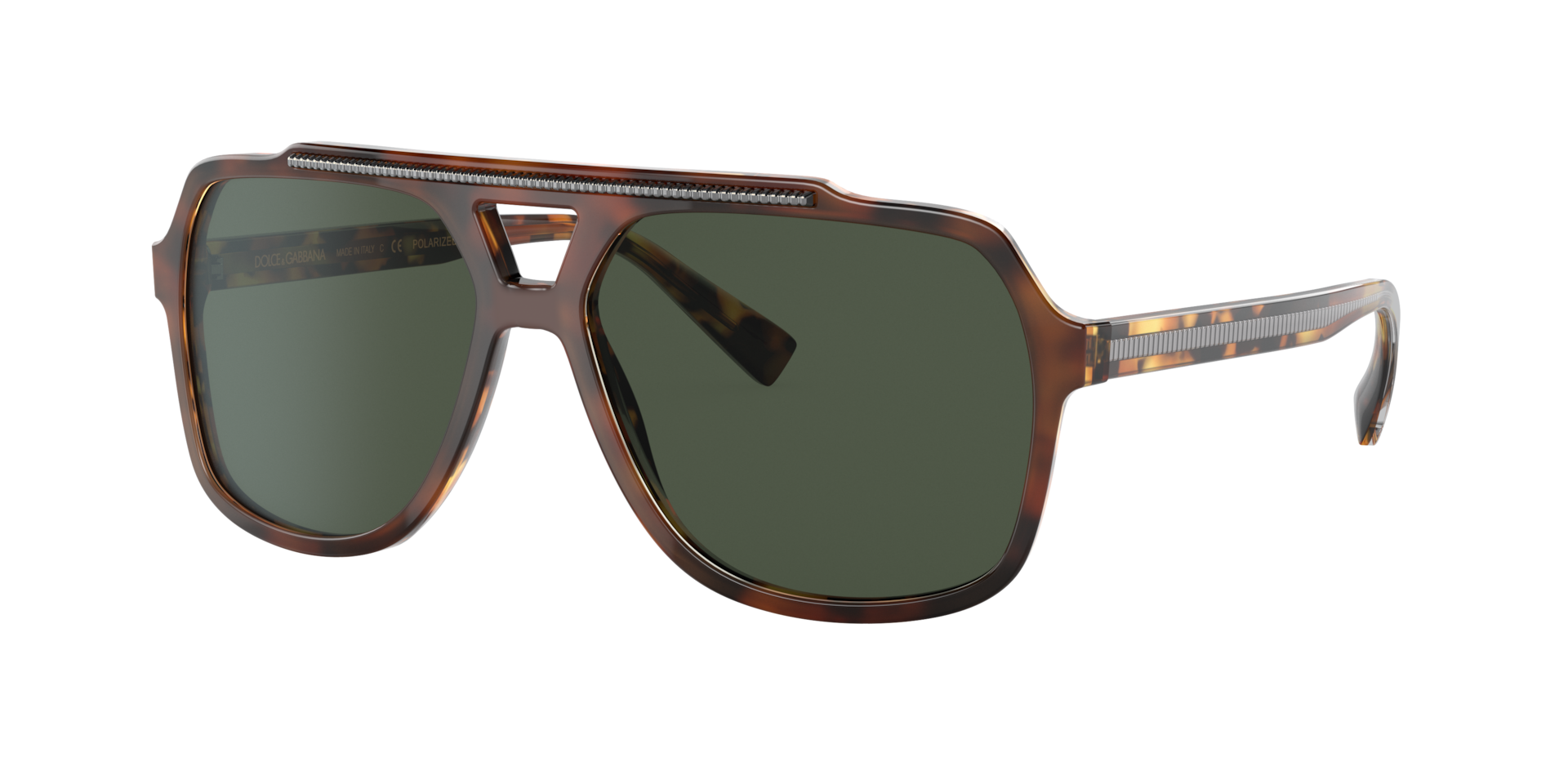Dolce&Gabbana Mann Sunglass DG4388 - Rahmenfarbe: Havana Braun, Linsenfarbe: Dunkelgrün polarisiert