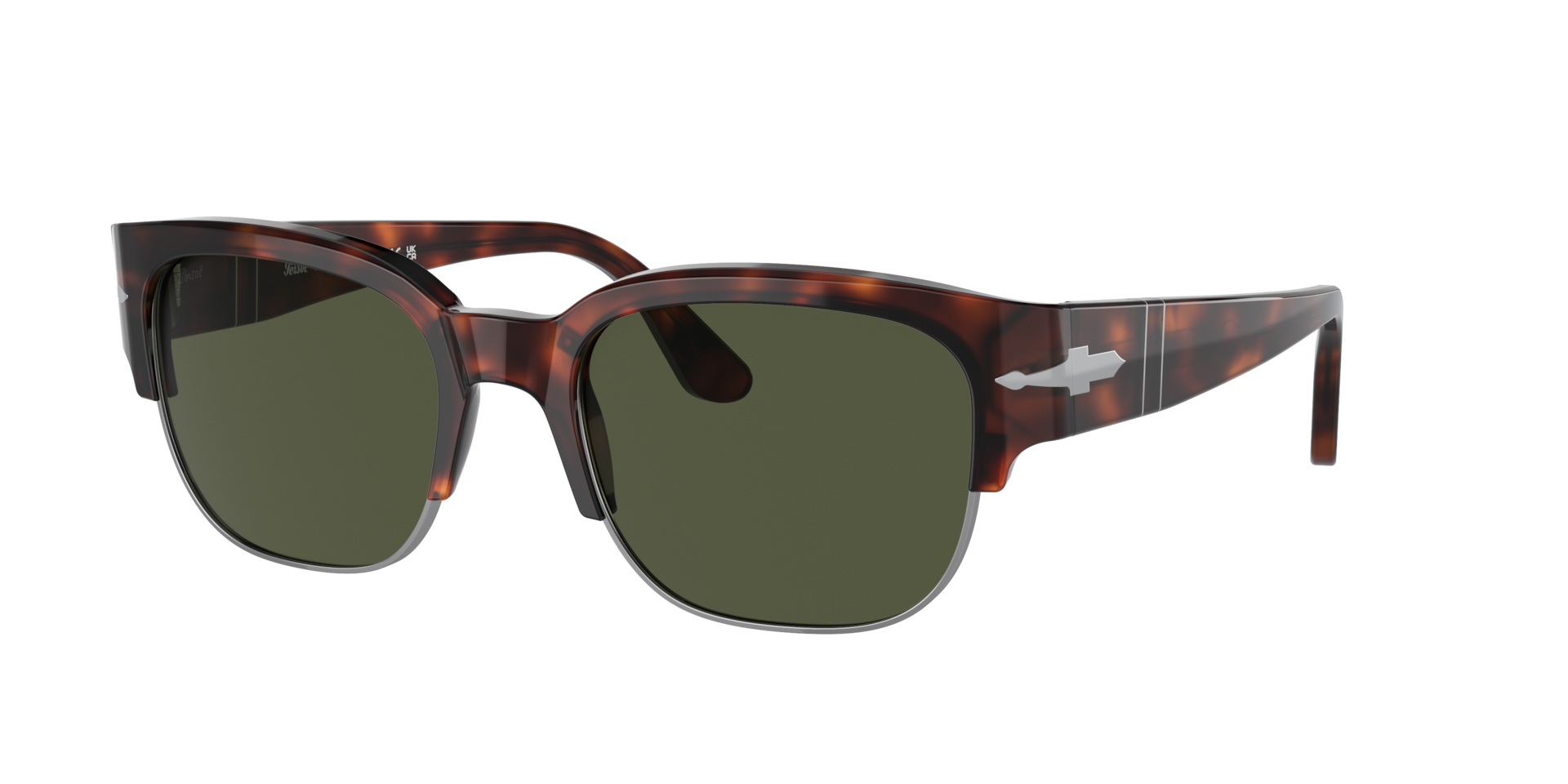 Persol Unisex Sunglass PO3319S - Tom -  Frame color: Havana, Lens color: Green
