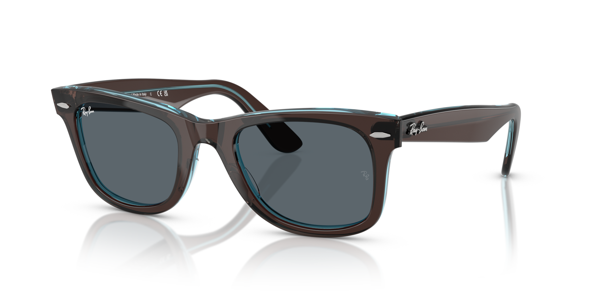 Ray-Ban Original Wayfarer Classic L (50 - 22) with Blue lenses and