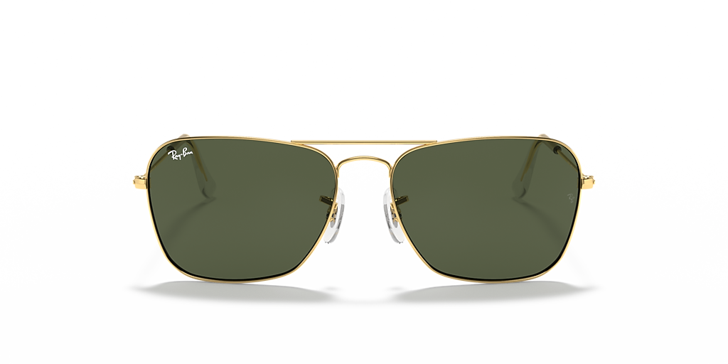 Ray-Ban Caravan XL (58 - 15) with Green lenses and Gold frame