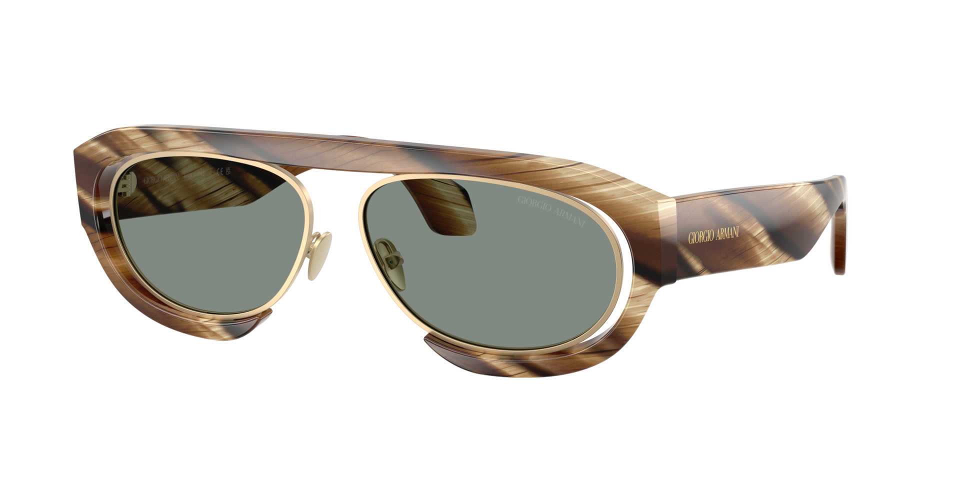 Giorgio Armani Grey Man Ar8239 6065/1 Sunglasses Acetate Brown Round Normal - Image 3