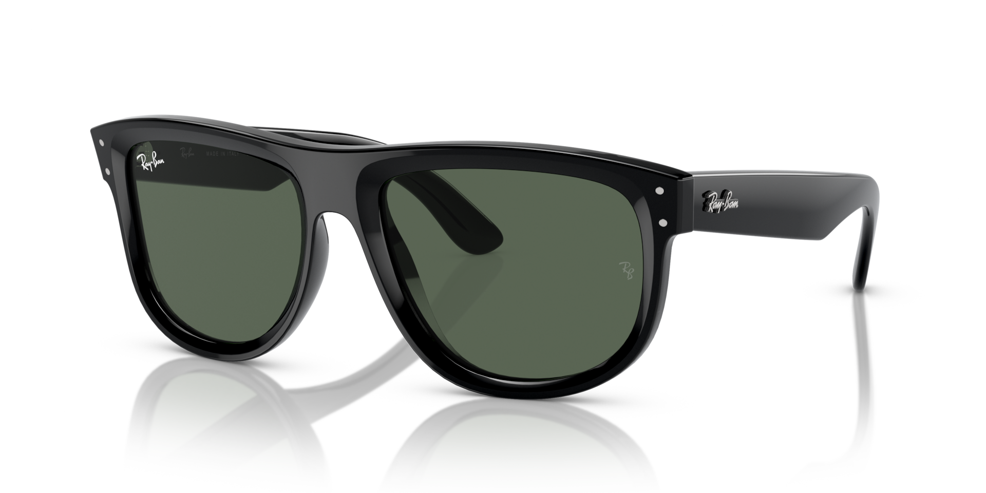 Ray-Ban Boyfriend Reverse L (56 - 18) with Green lenses and Black