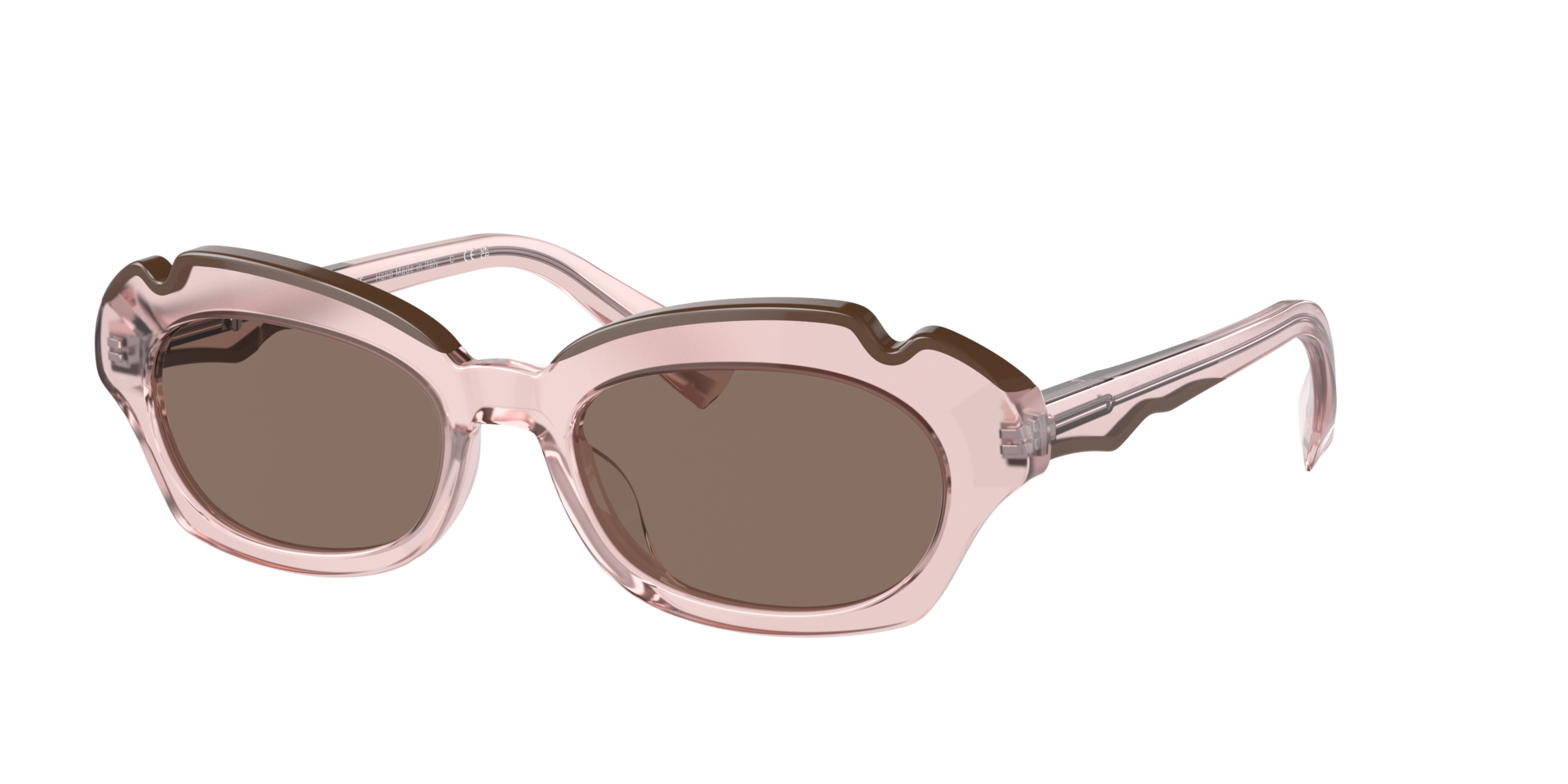 Alain Mikli Woman Sunglass A05071 -  Frame color: Transparent Pink/Brown, Lens color: Dark Brown
