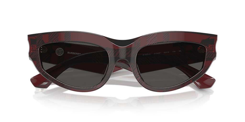 Burberry BE4425U M (55 - 19) with Grey lenses and Red frame  display picture 1
