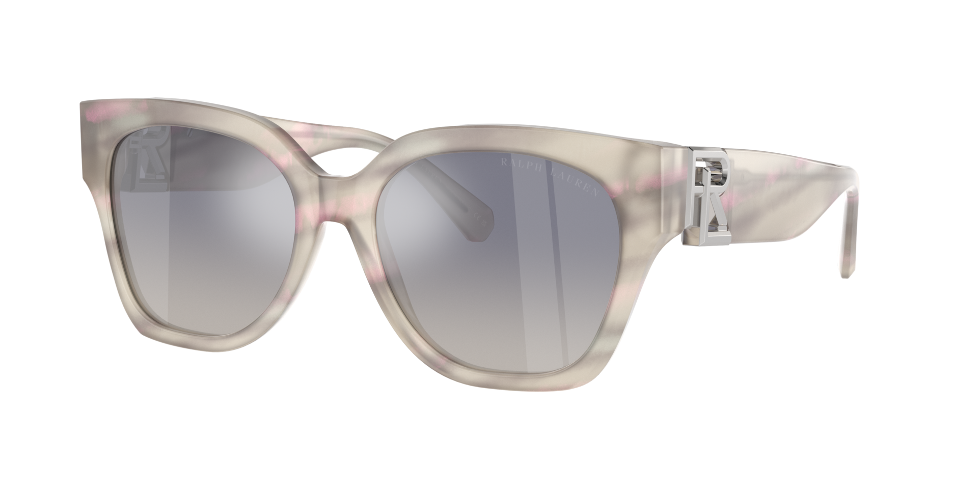 Ralph Lauren Femme Sunglass RL8221 The Overszed Ricky - Couleur du Monture: Lilas/gris coquille d'huître, Couleur de Lentille: Dégradé Bleu