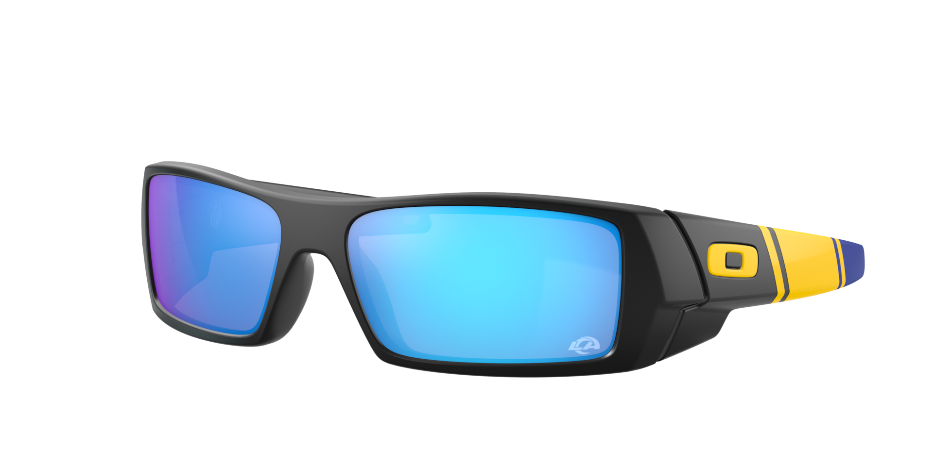 Oakley Mann Sunglass Los Angeles Rams Gascan® - Rahmenfarbe: Matt Schwarz, Linsenfarbe: Prizm Sapphire