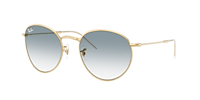 Ray-Ban Round Reverse L (53 - 21) with Brown lenses and Gold frame