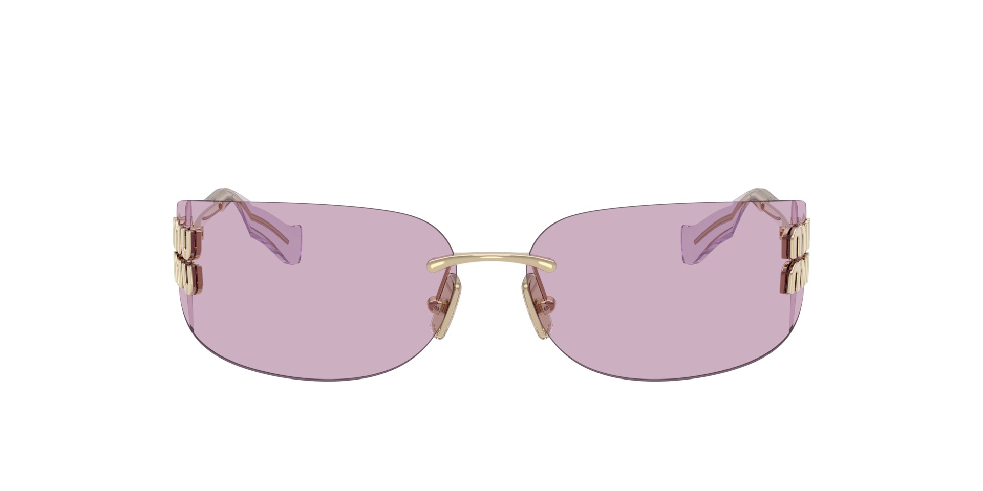 小物 2000's MIUMIU SUNGLASSES ROSE PURPLE Miu Miu MU A51S M (75 - 14) with Pink lenses and Gold frame