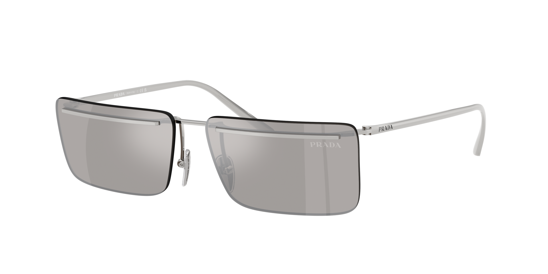 Prada Man Sunglass PR C53S -  Frame color: Silver, Lens color: Light Grey Mirror Silver