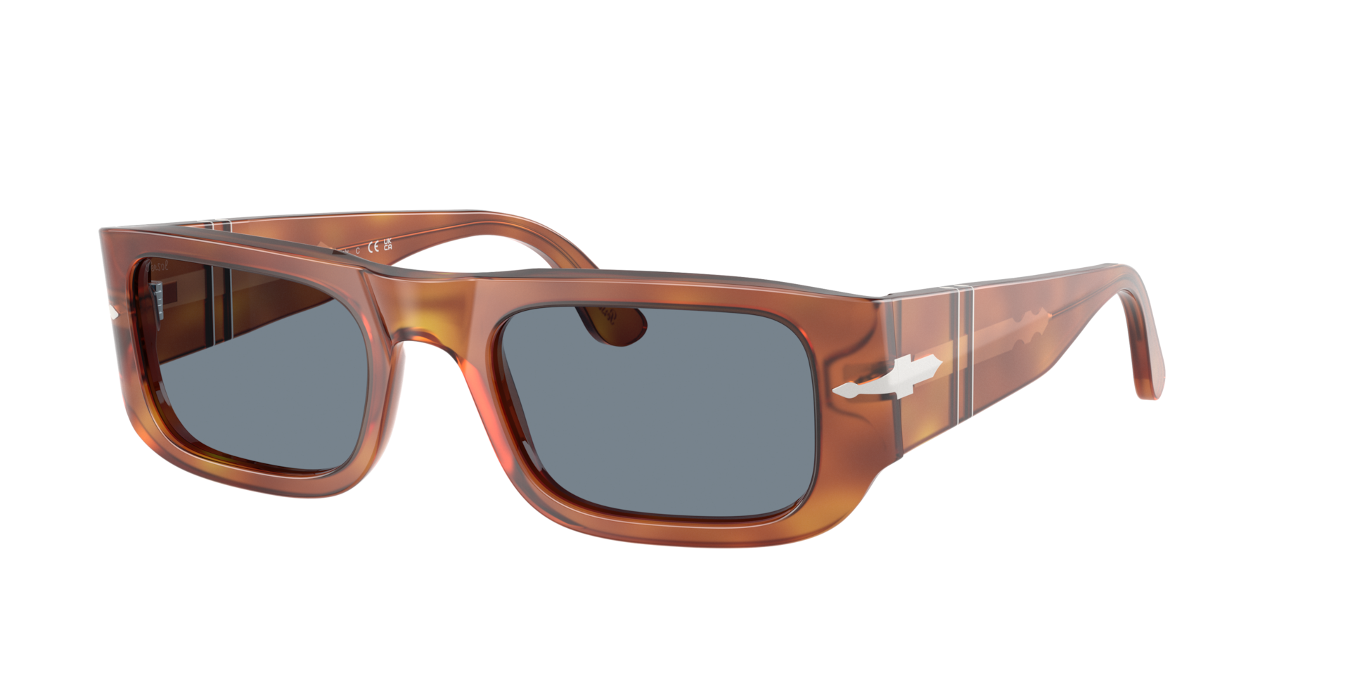Persol Unisex Sunglass PO3362S -  Frame color: Terra Di Siena, Lens color: Blue