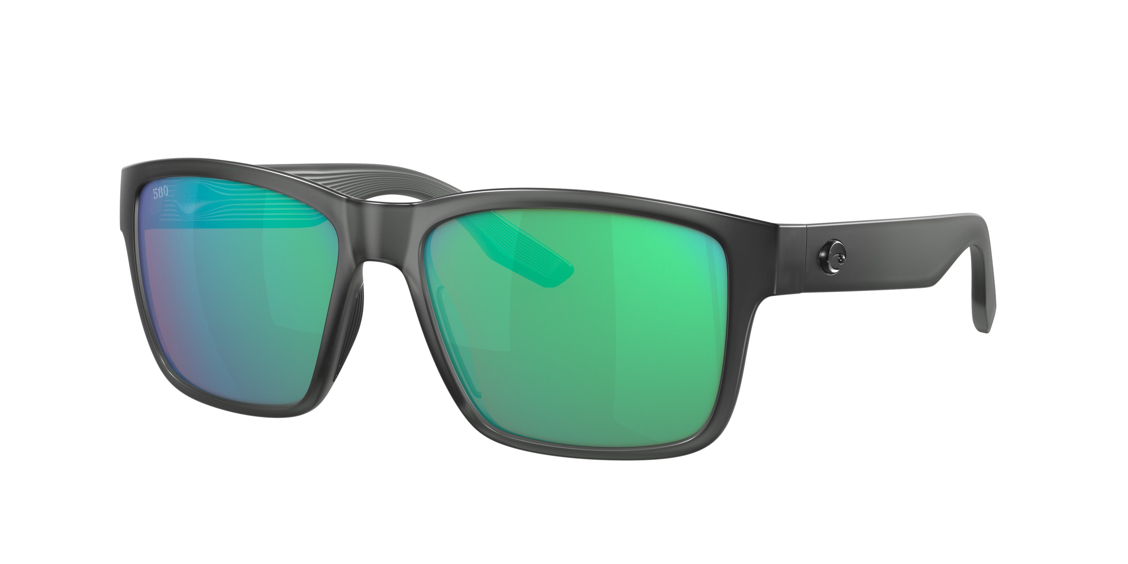 Costa Man Sunglass Paunch -  Frame color: Matte Smoke Crystal, Lens color: Green Mirror