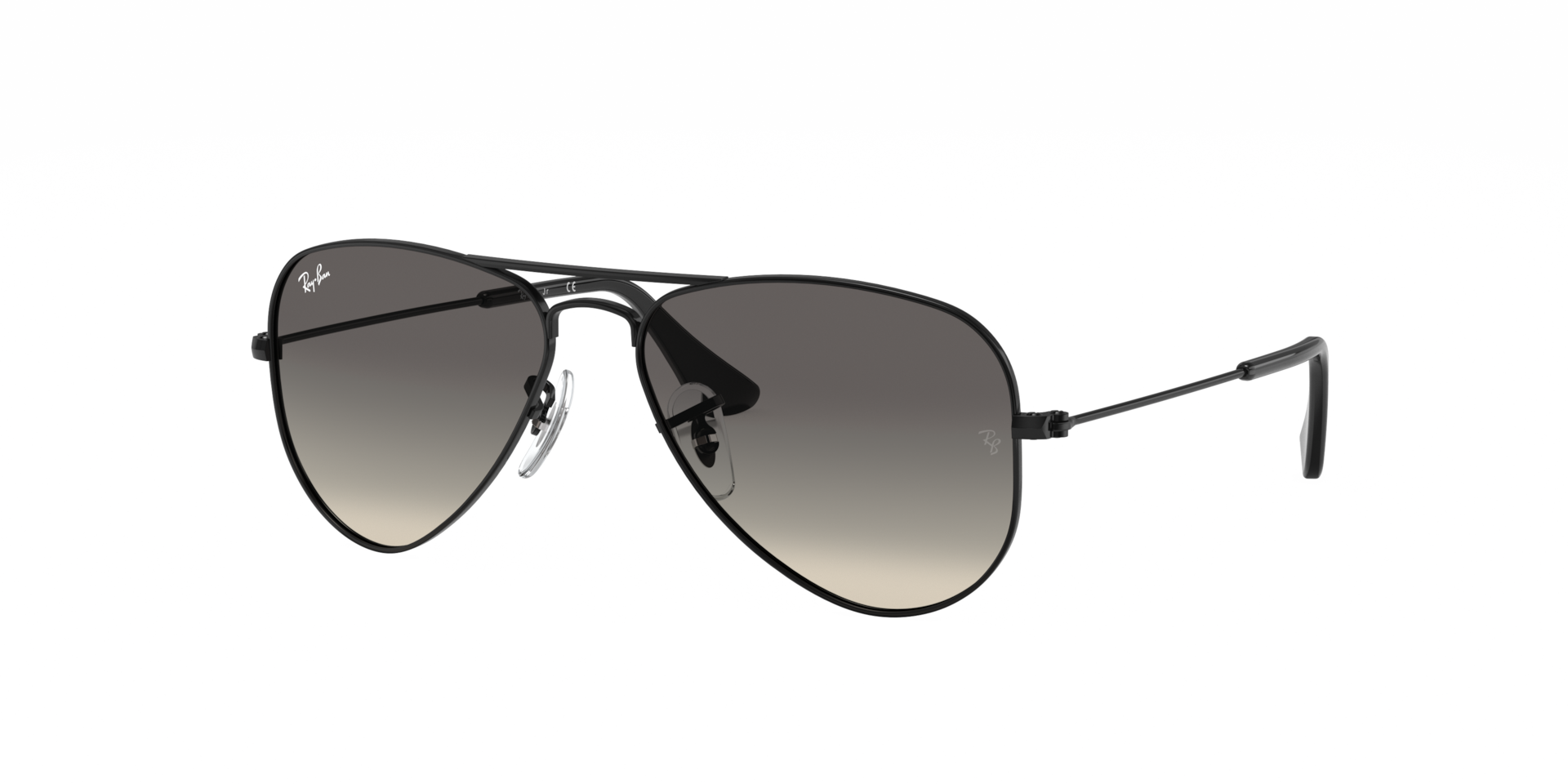 Ray-Ban Unisex Sunglass Aviator Kids - Framekleur: Zwart, Lenskleur: Effen kleur