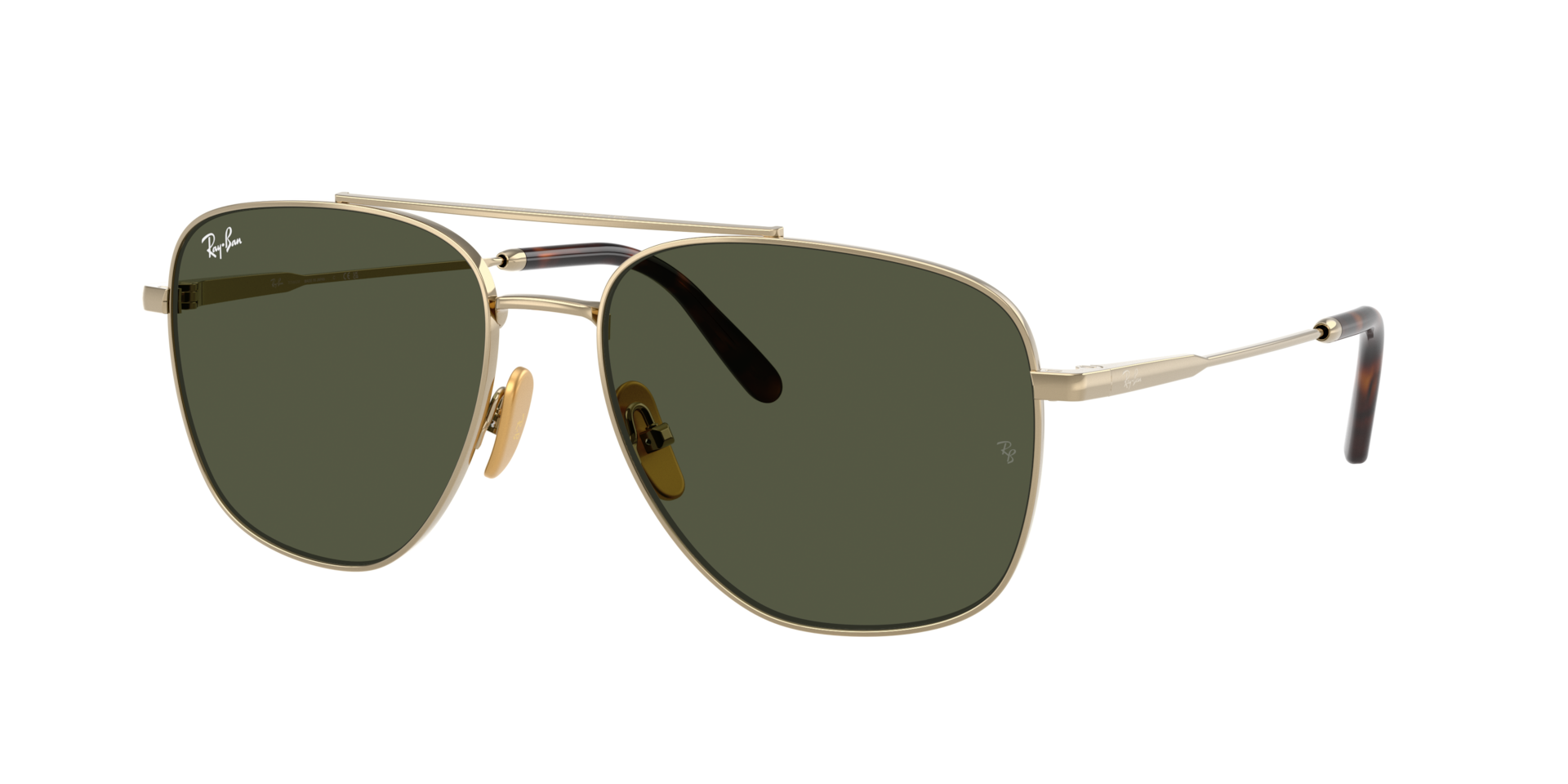 Ray-Ban William Titanium XL (59 - 17) with Green lenses and Gold
