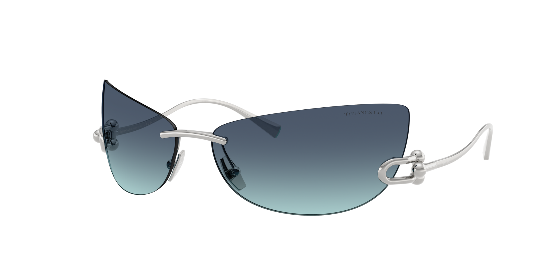 Tiffany & Co. Mujer Azul Celeste Y Azul Degradado Sunglass Tf3112k - Color Del Marco: Plateado Y Bañado En Oro, Color De La Lente: