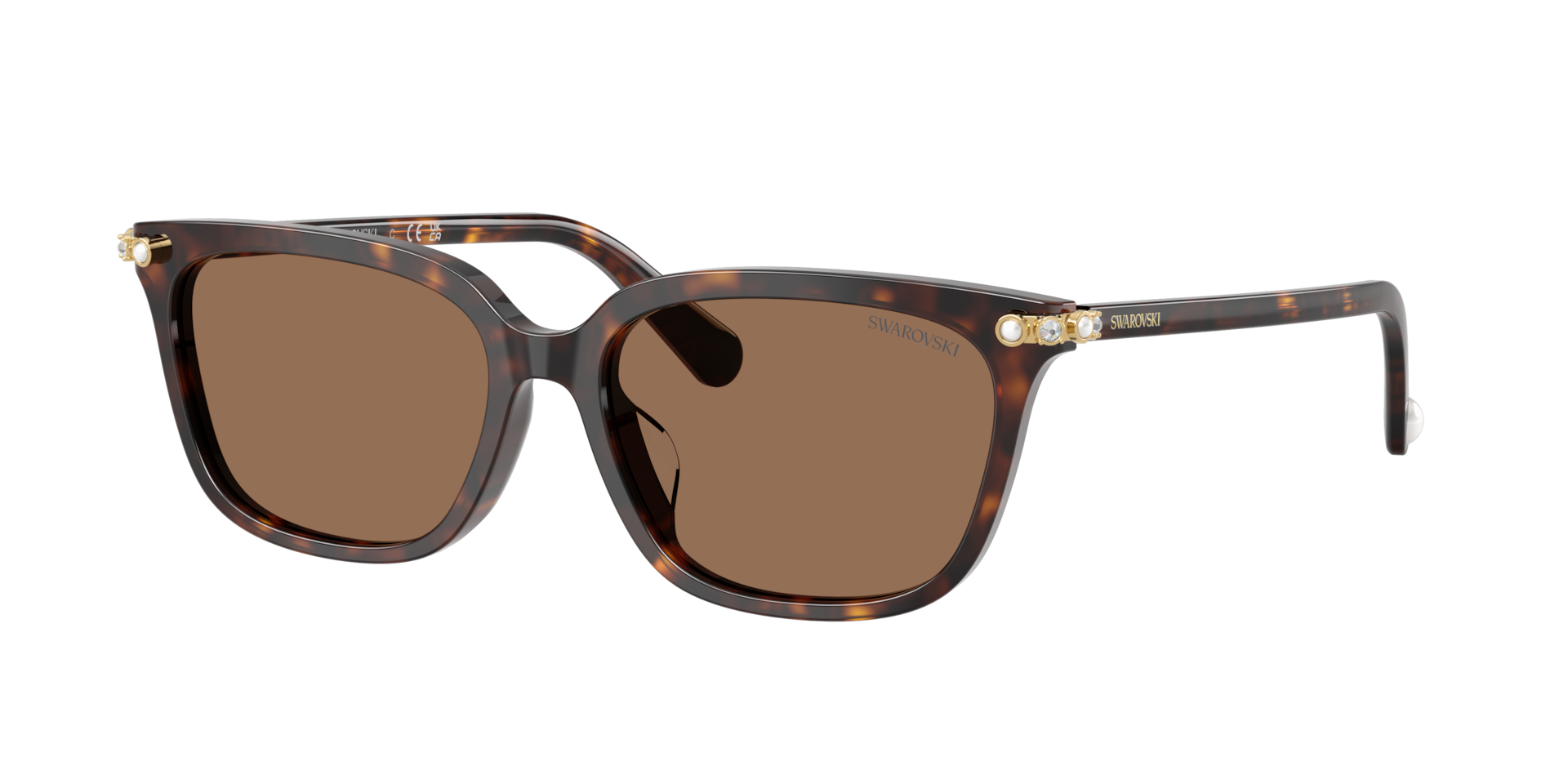 Swarovski Woman Sunglass SK6064D -  Frame color: Havana, Lens color: Dark Brown