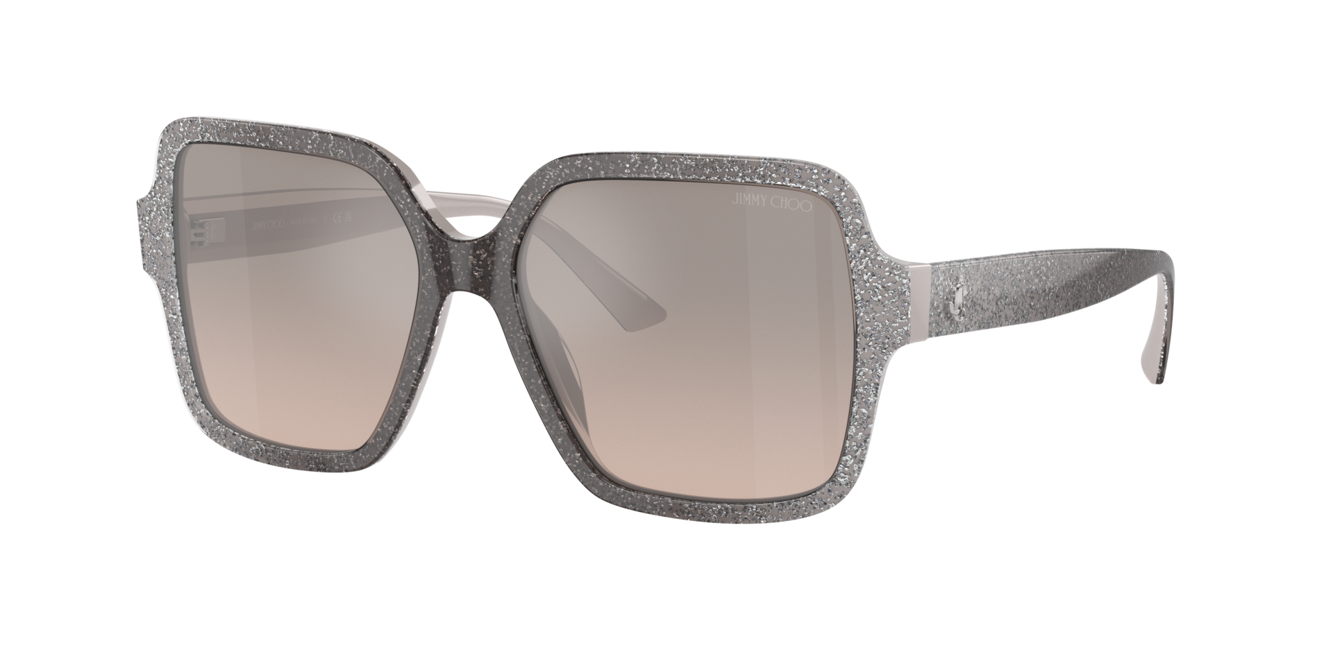 Jimmy Choo Femme Sunglass JC5005 - Couleur du Monture Sable dgrad paillet Couleur de Lentille Gris dgrad marron Effet miroir argent 210 €