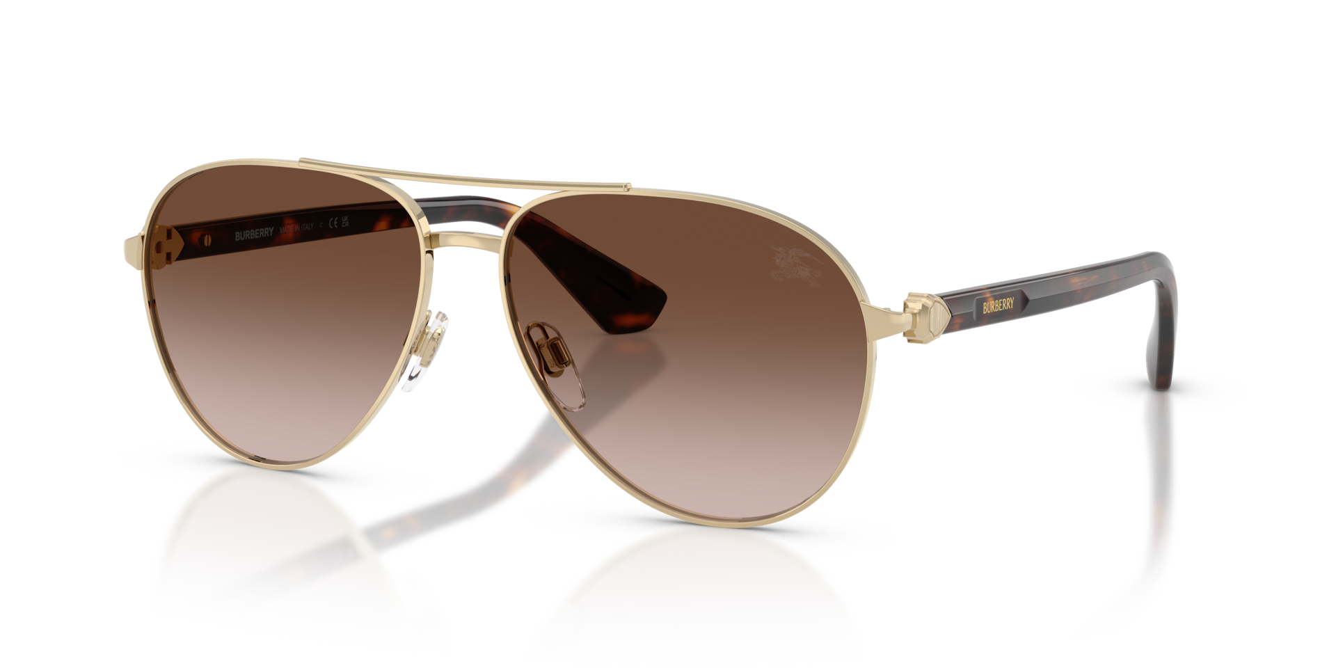 Burberry BE3167 XL (59 - 14) with Brown lenses and Gold frame