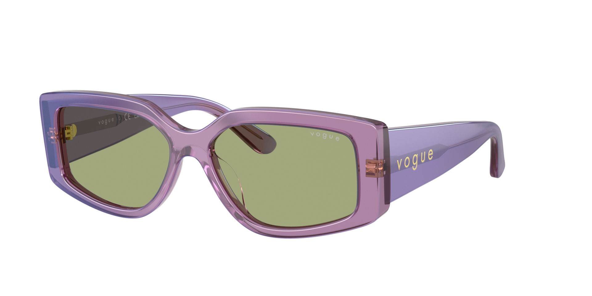 Vogue Eyewear Woman Sunglass VO5642SU -  Frame color: Transparent Pearl Purple, Lens color: Green
