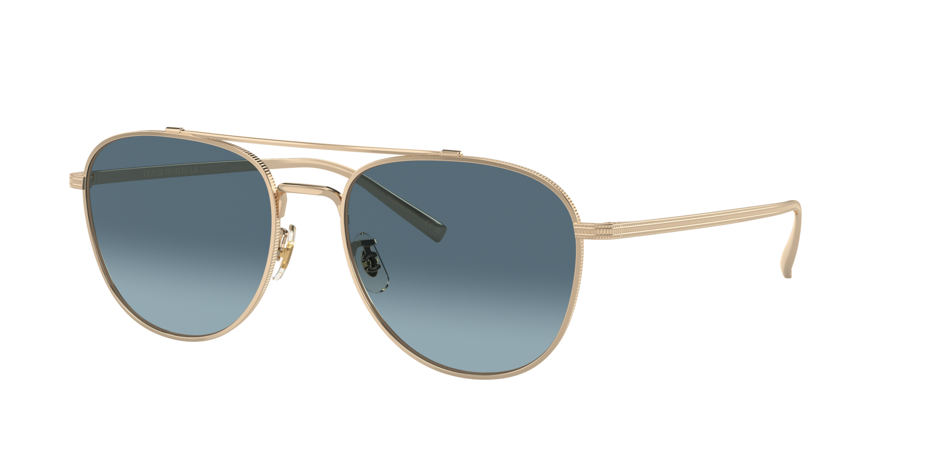 Oliver Peoples Unisex Sunglass OV1335ST Rivetti - Couleur du Monture: Or, Couleur de Lentille: Dégradé Bleu marine