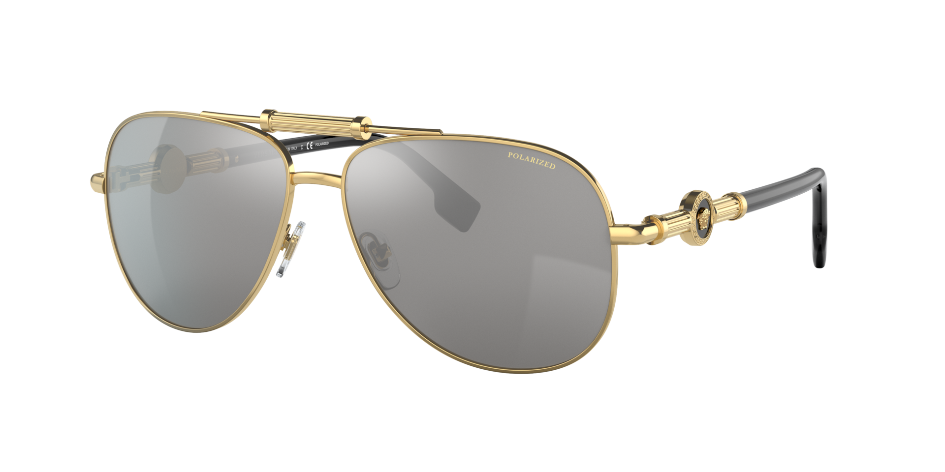 VERSACE（ヴェルサーチ）サングラス Versace VE2236 XL (59 - 14) with Grey lenses and Gold frame