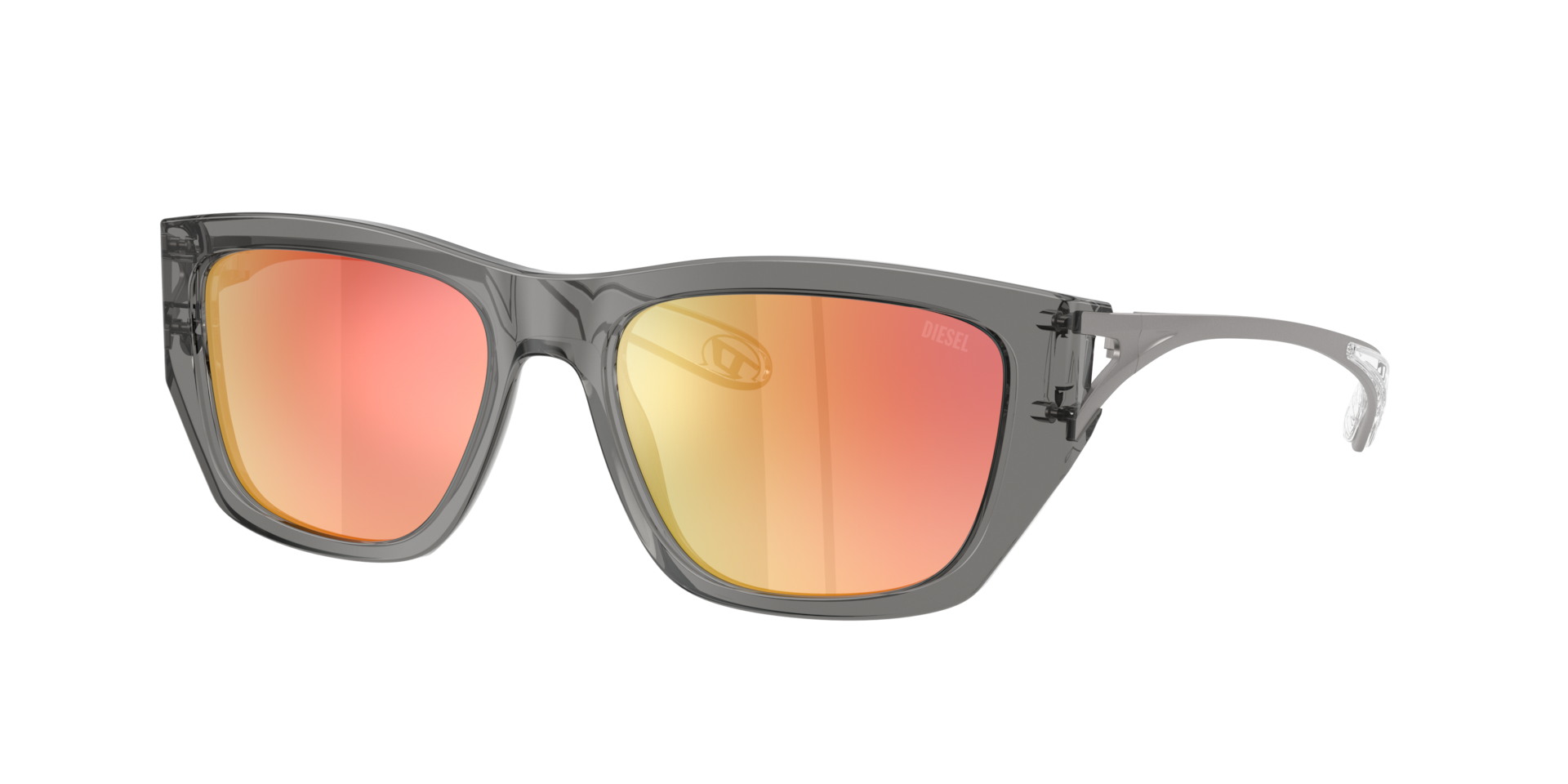 Diesel Unisex Sunglass DL2006 - Couleur du Monture Gris fonc transparent Couleur de Lentille Green Gradient Brown Mirror Red 225 €