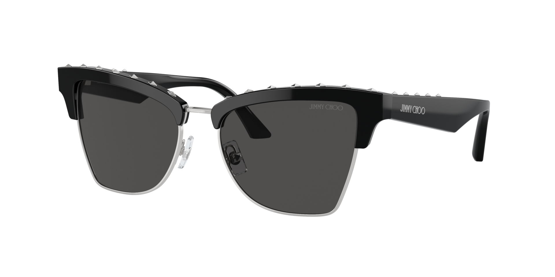 Jimmy Choo Damen Dunkelgrau Frau Sunglass Jc5014 - Rahmenfarbe: Schwarz/Silber, Linsenfarbe: