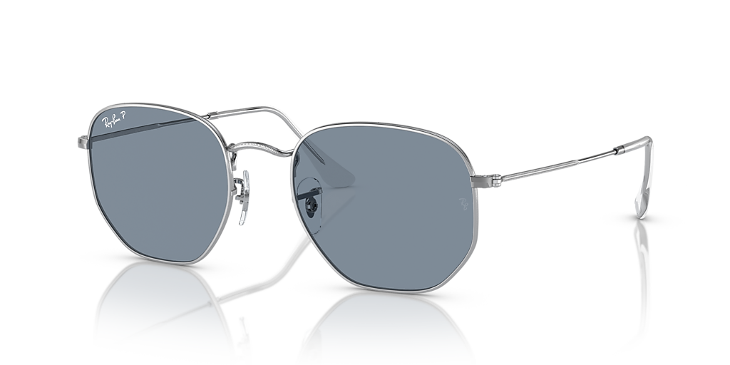 Ray-Ban Hexagonal Flat Lenses XL (54 - 21) with Blue lenses and