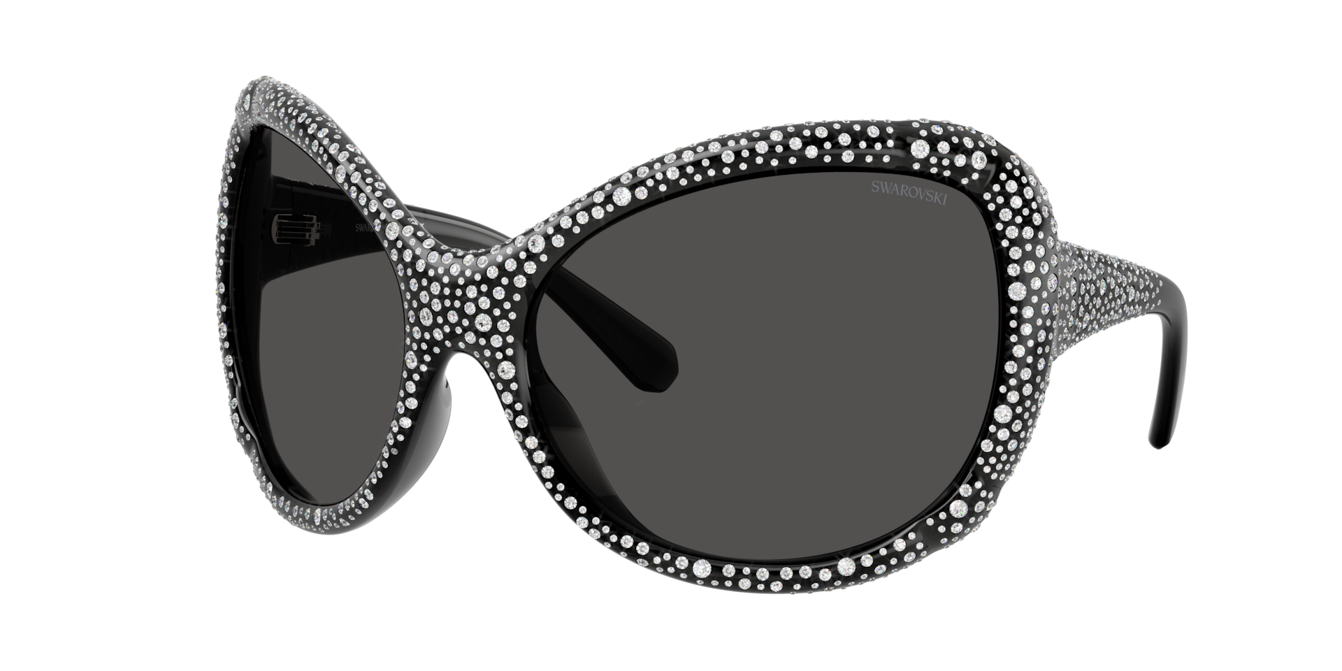 Swarovski , Sunglasses, Female, Black, One Size, Oversized Cat-Eye Sunglasses - Image 3
