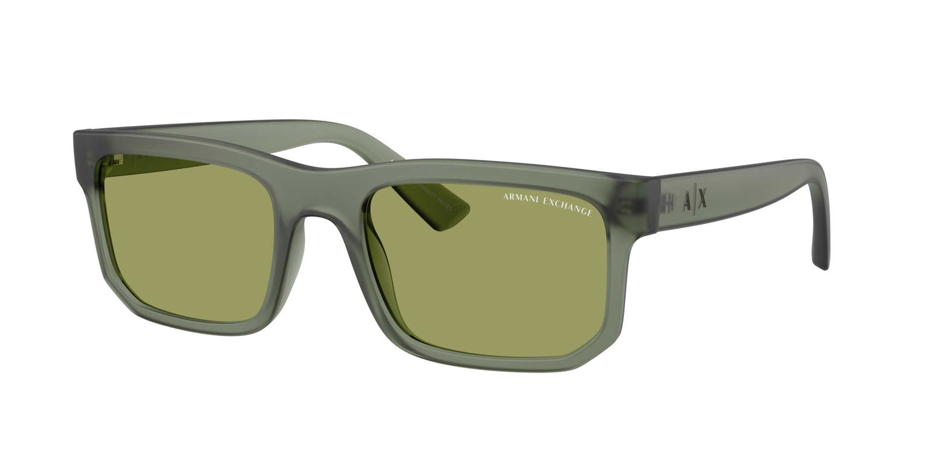 Armani Exchange Homme Sunglass AX4165S - Couleur du Monture Frosted Agave Couleur de Lentille Vert 85 €