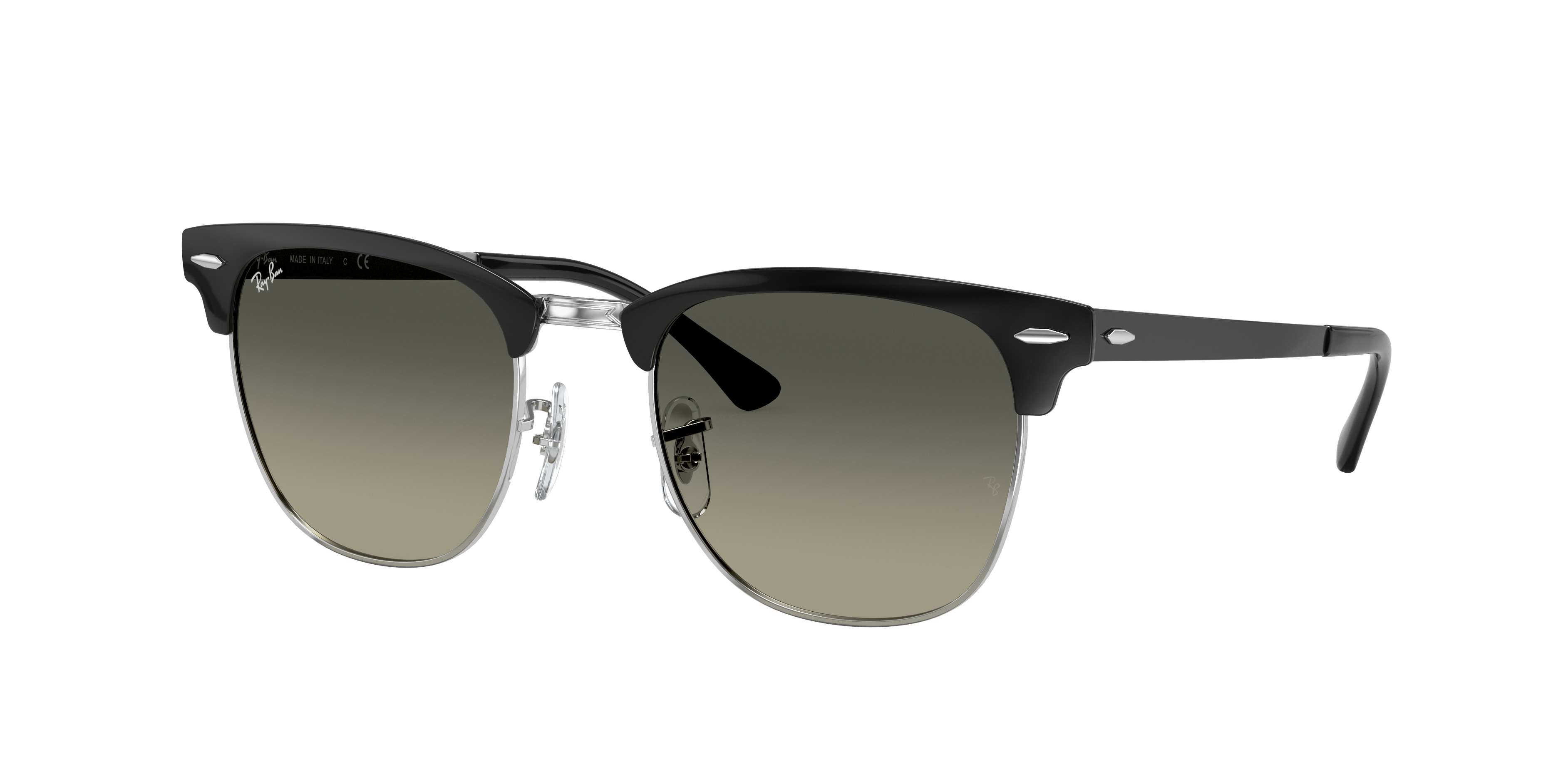 小物 Ray-Ban CLUBMASTER L RB3716 Ray-Ban Clubmaster Metal L (51 - 21) with Grey lenses and Black