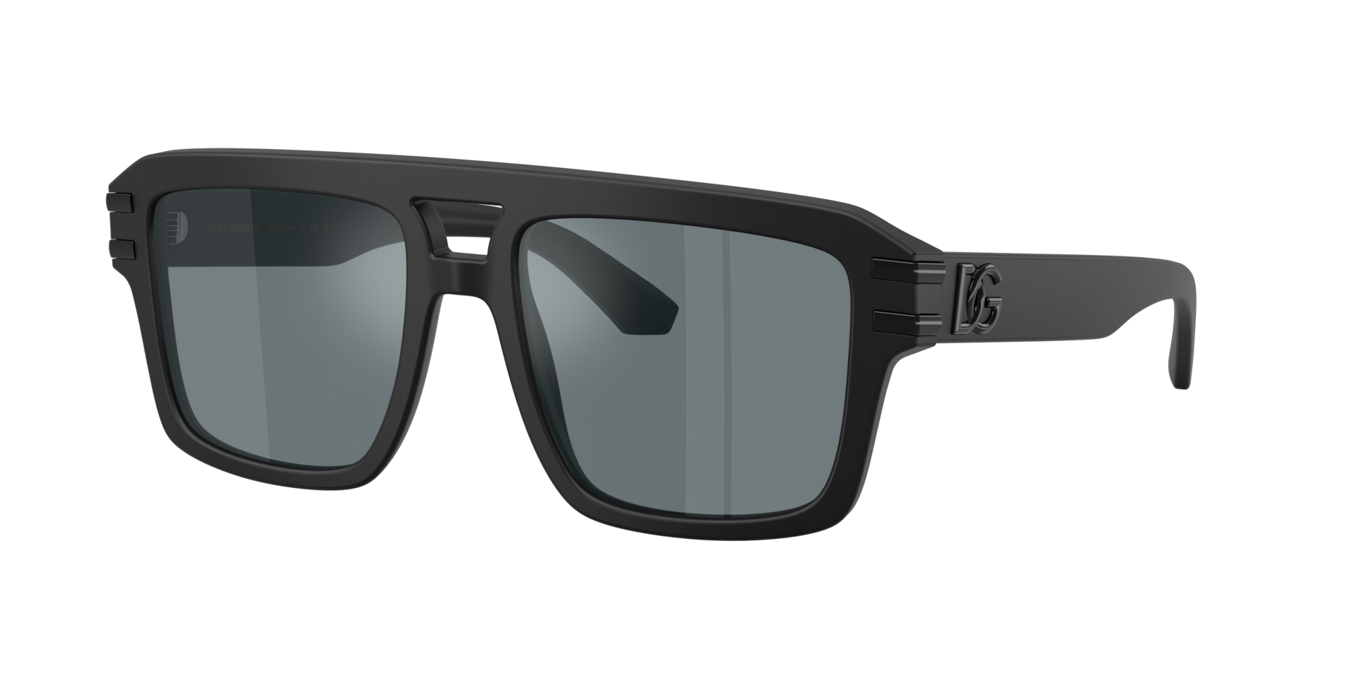 Dolce&Gabbana Mann Sunglass DG4562 - Rahmenfarbe: Matt Schwarz, Linsenfarbe: Grau verspiegelt Schwarz