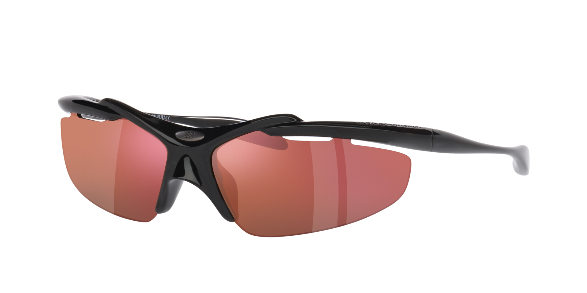 Balenciaga Unisex Sunglass Bb0464S - Rahmenfarbe: Schwarz, Linsenfarbe: Lila verspiegelt