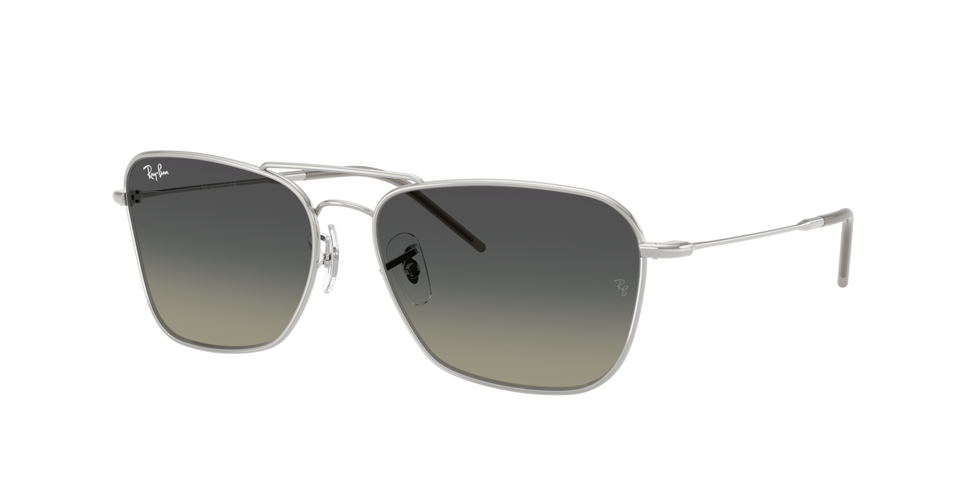 Ray-Ban Unisex Sunglass Caravan Reverse -  Frame color: Silver, Lens color: Grey Gradient