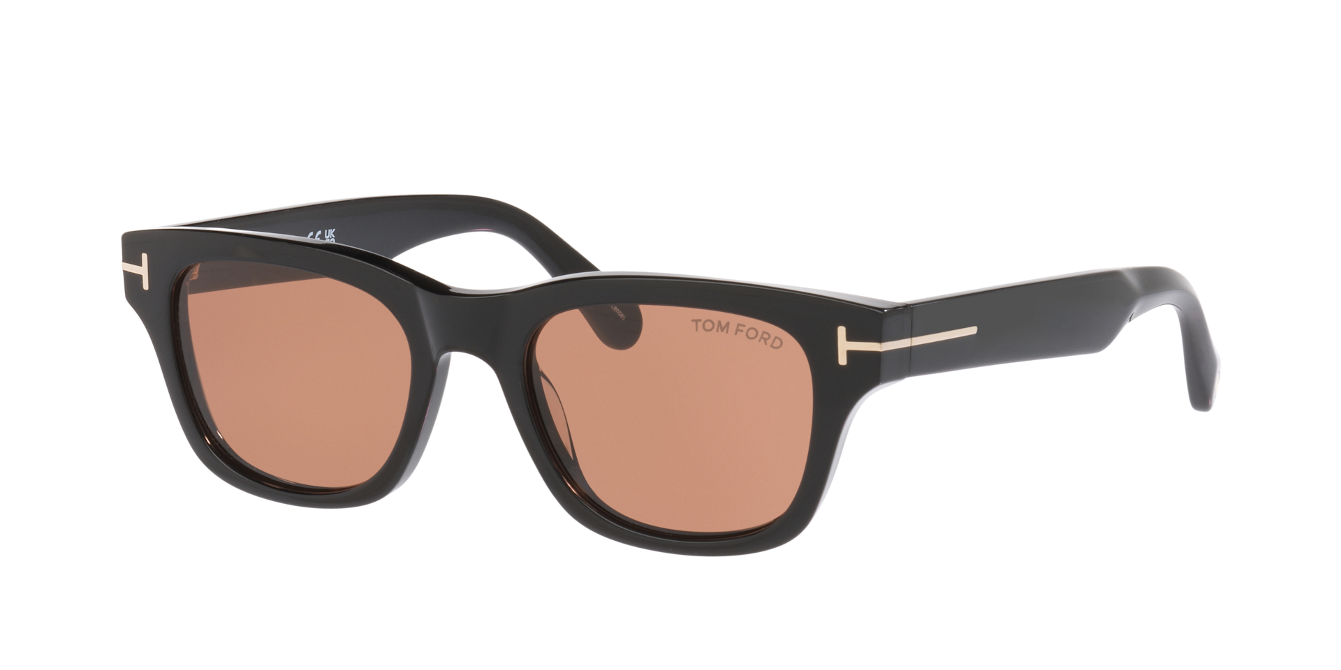 Tom Ford Mann Sunglass Caleb-02 - Rahmenfarbe: Glänzendes Schwarz, Linsenfarbe: Braun