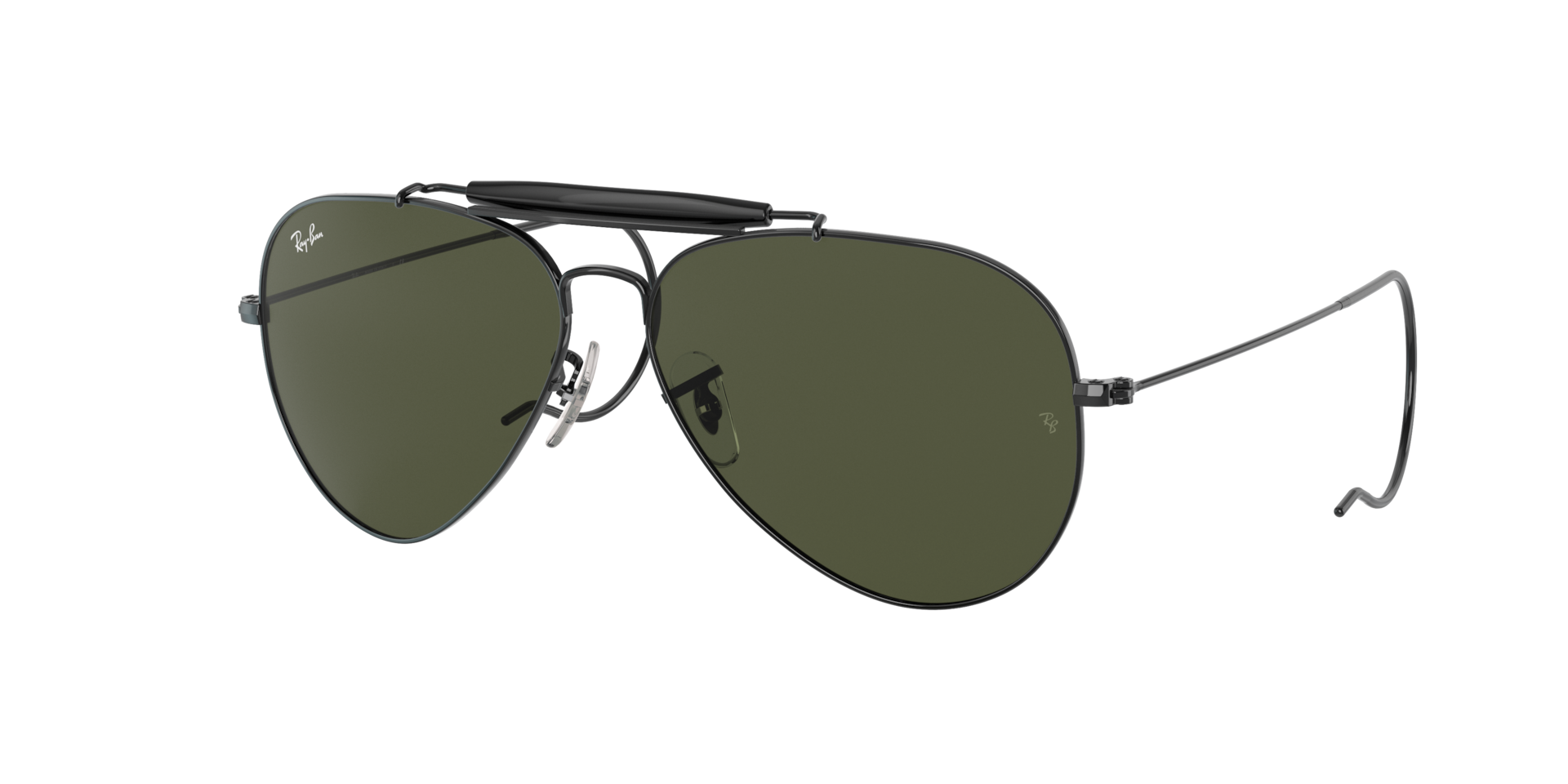 Ray-Ban Unisex Sunglass Outdoorsman - Couleur du Monture: Noir, Couleur de Lentille: Vert G-15