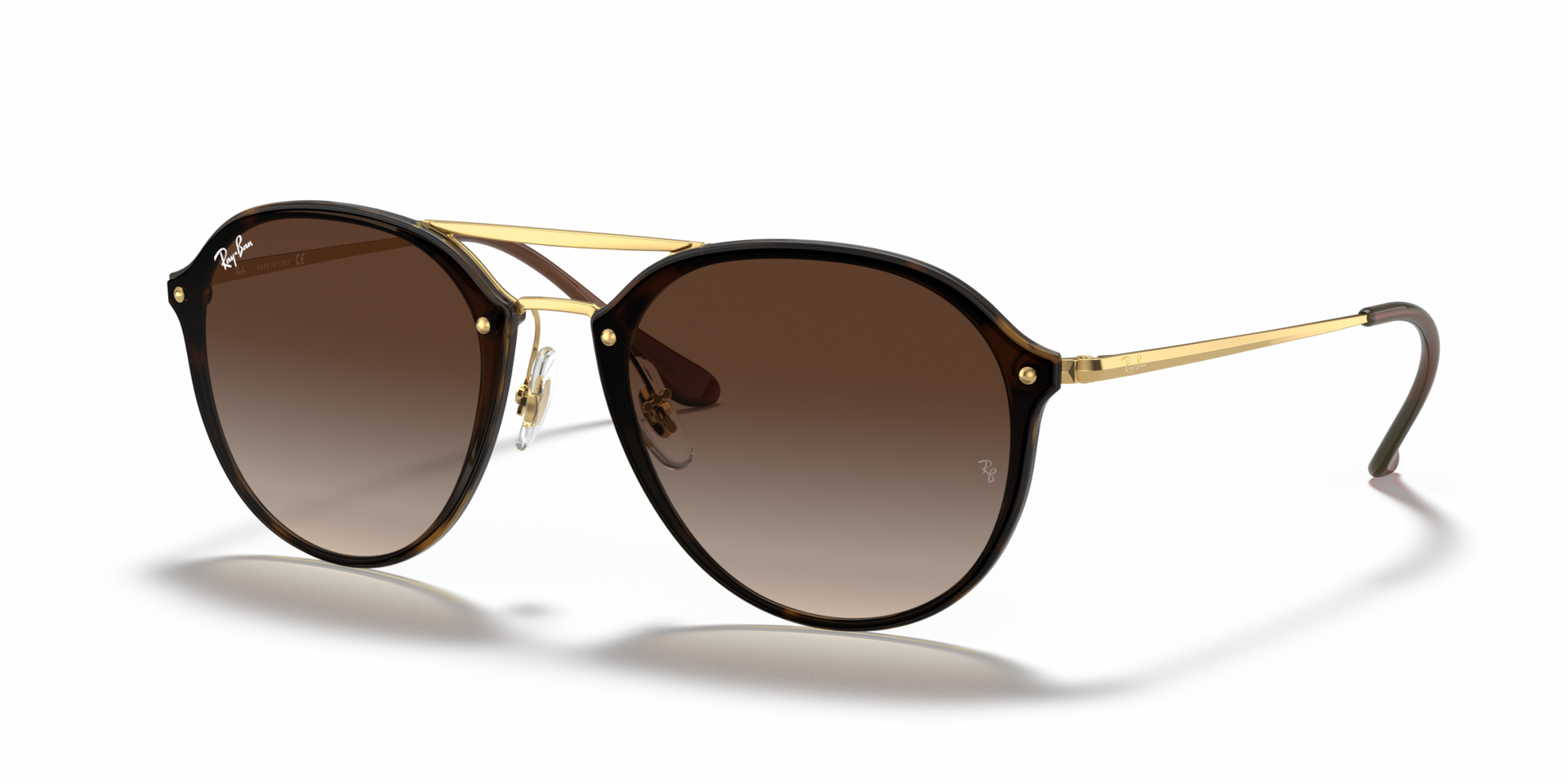 Ray-Ban Blaze Double Bridge XL (61 - 14) with Brown lenses and