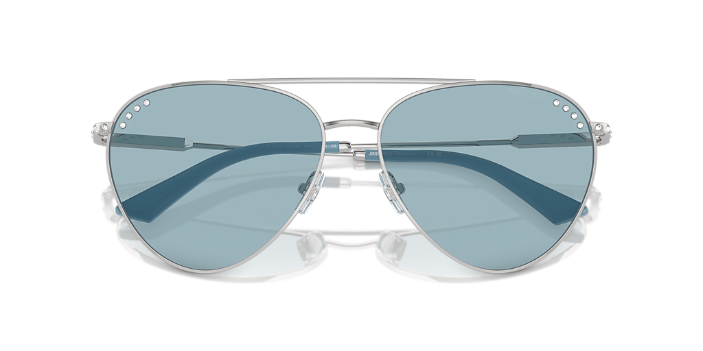 Jimmy Choo JC4002B XL (60 - 15) com Lentes Azul e Armação Prata